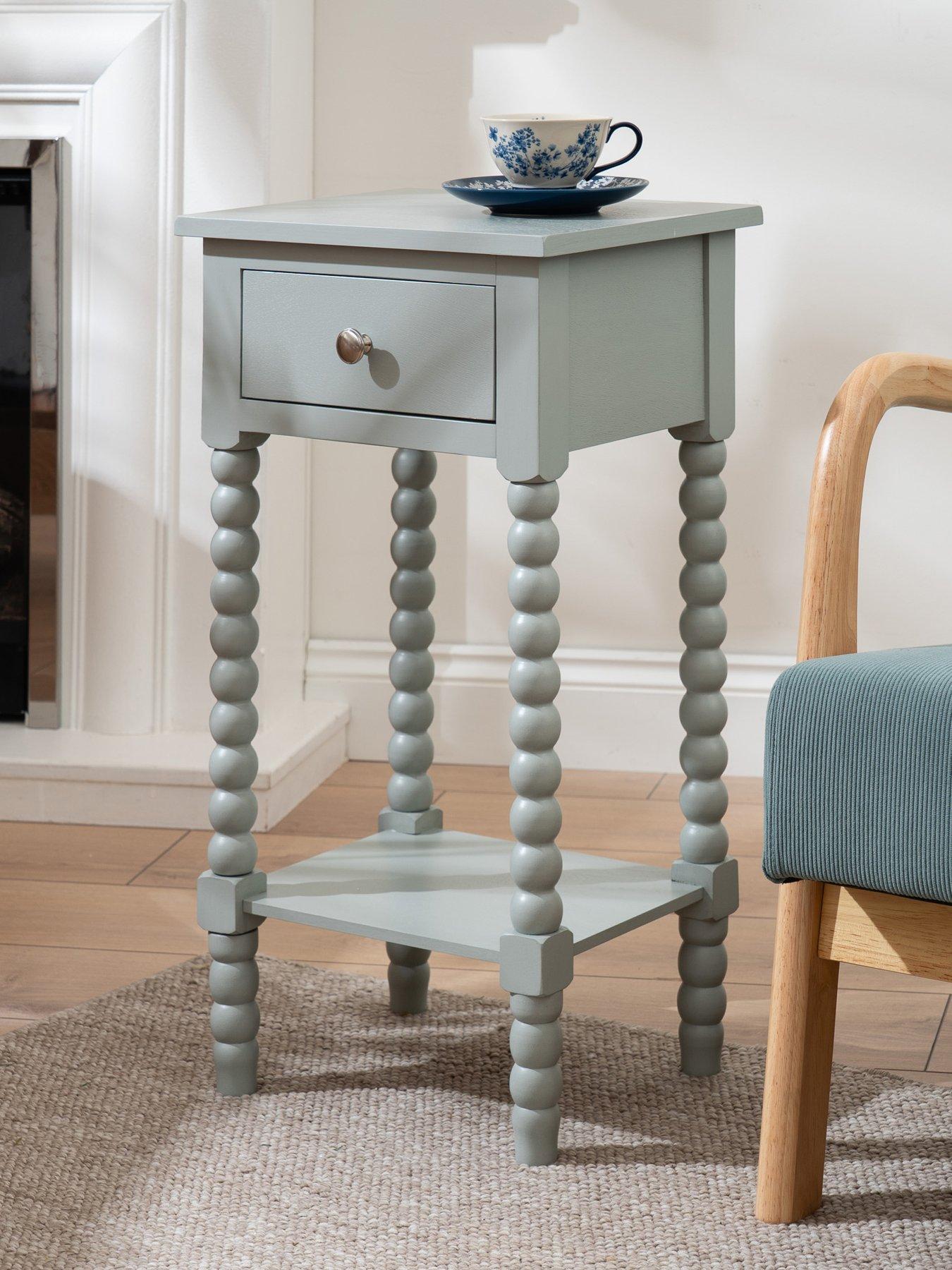 Scottish Everlastings Olivia Side Table With Drawer - Aqua