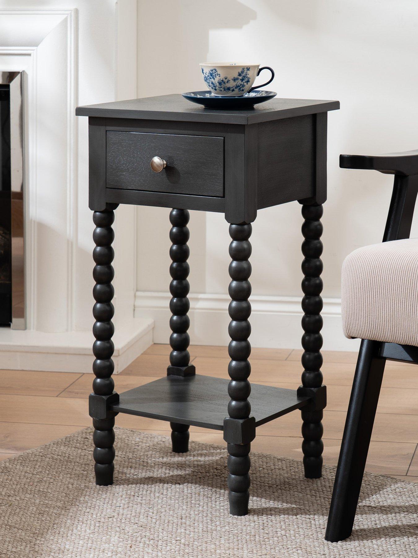 Image 1 of 3 of Scottish Everlastings Olivia Side Table with Drawer - Dark Grey