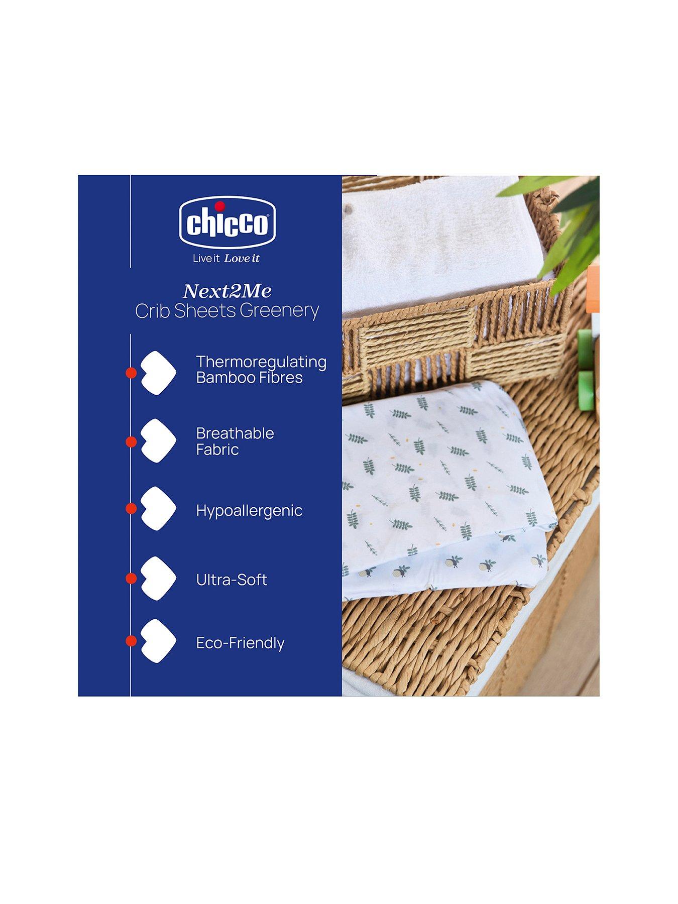 Image 1 of 6 of Chicco Next2Me Bamboo Crib Set 2 Pieces - Greenery