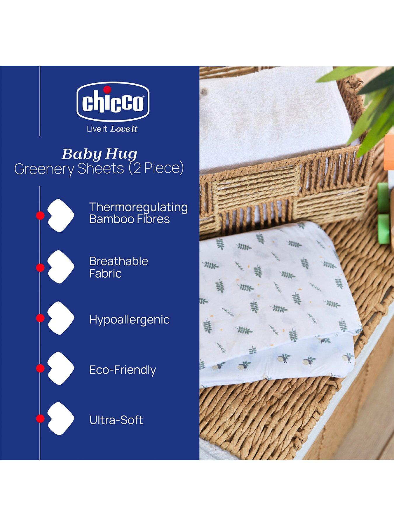 Image 2 of 6 of Chicco Baby Hug Bamboo Crib Set 2 Pieces - Greenery