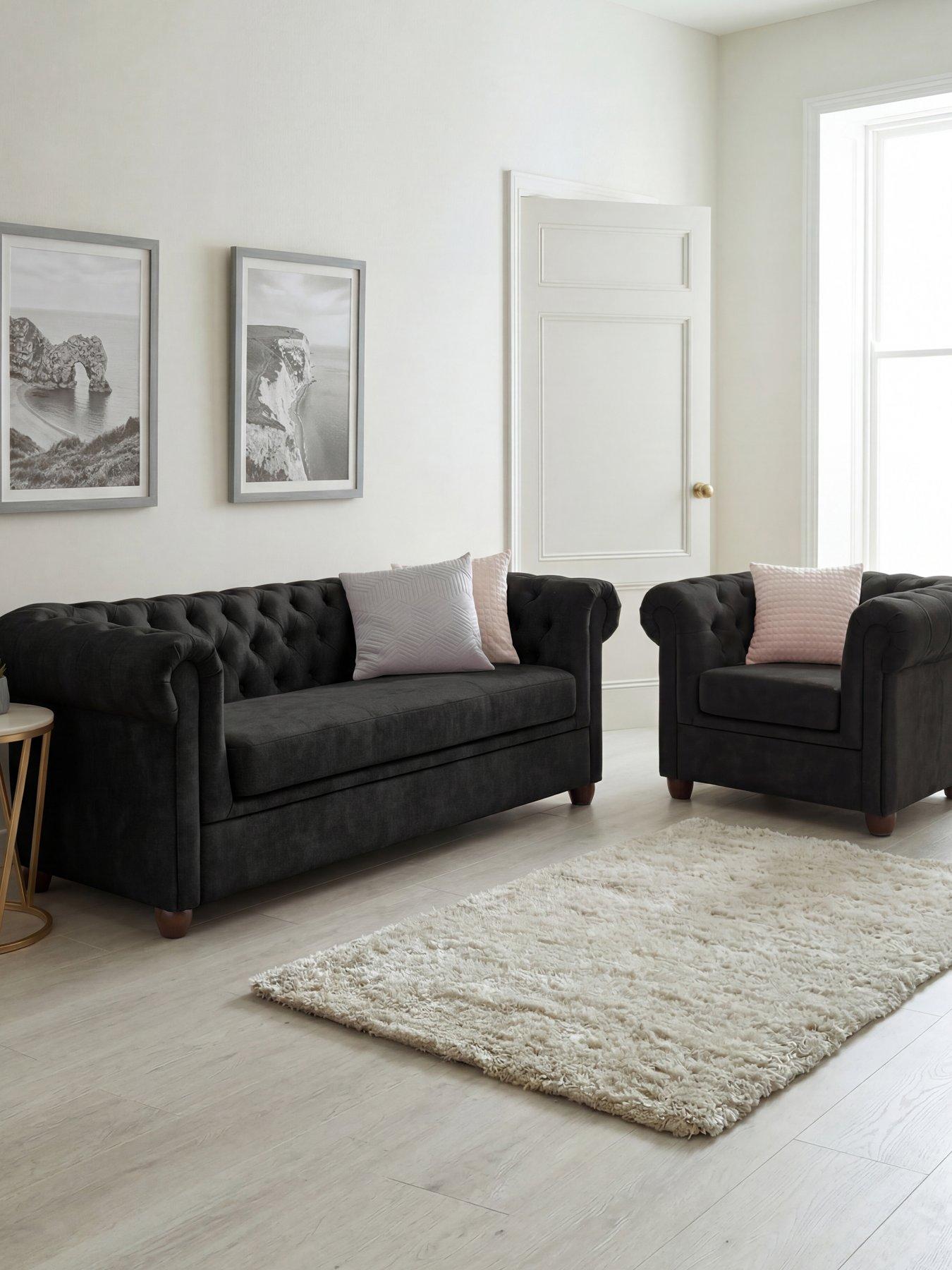 The Very Collection Chester 3 + Chair - Black