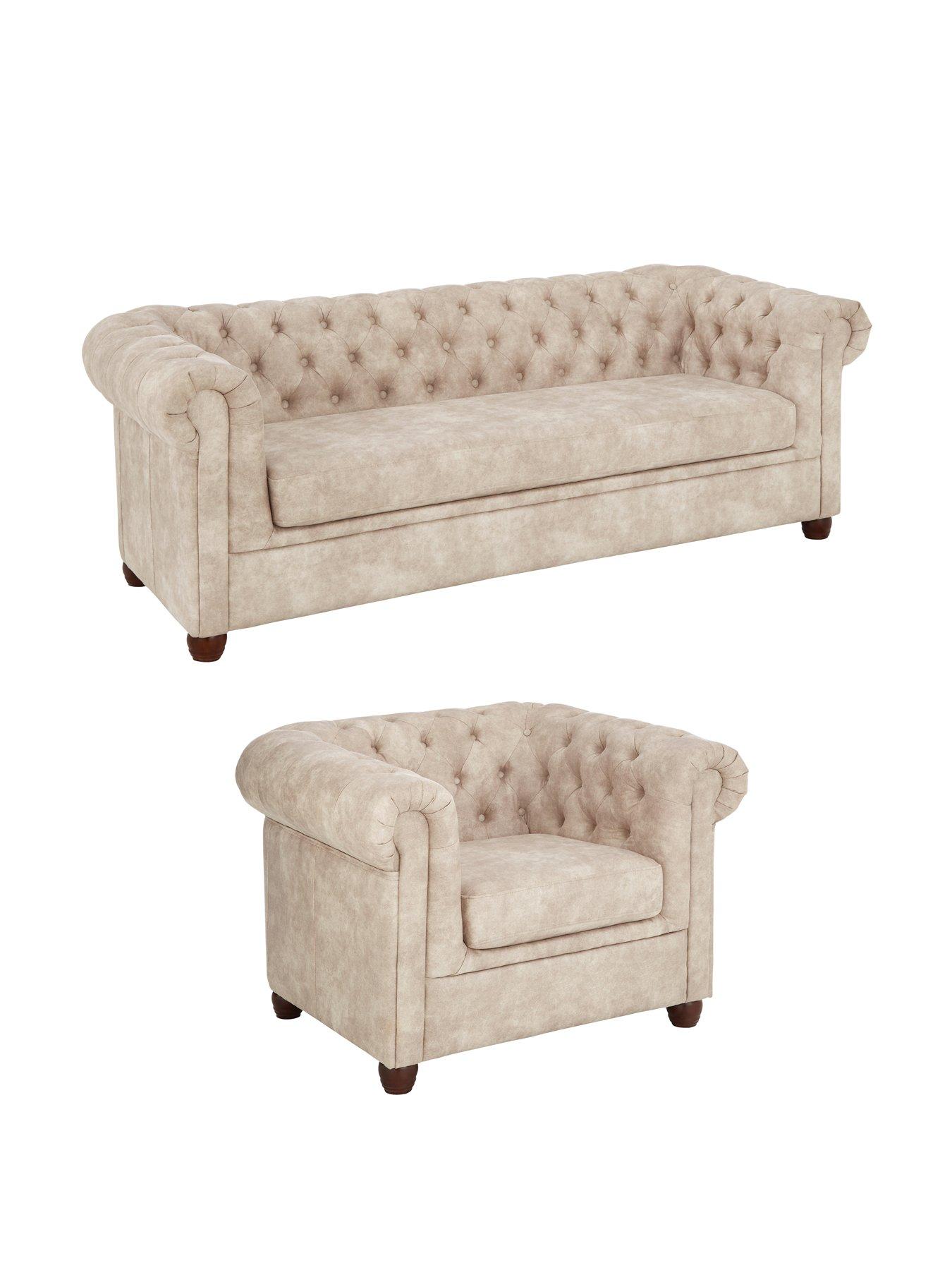 Image 2 of 4 of The Very Collection Chester 3 + Chair - Pebble