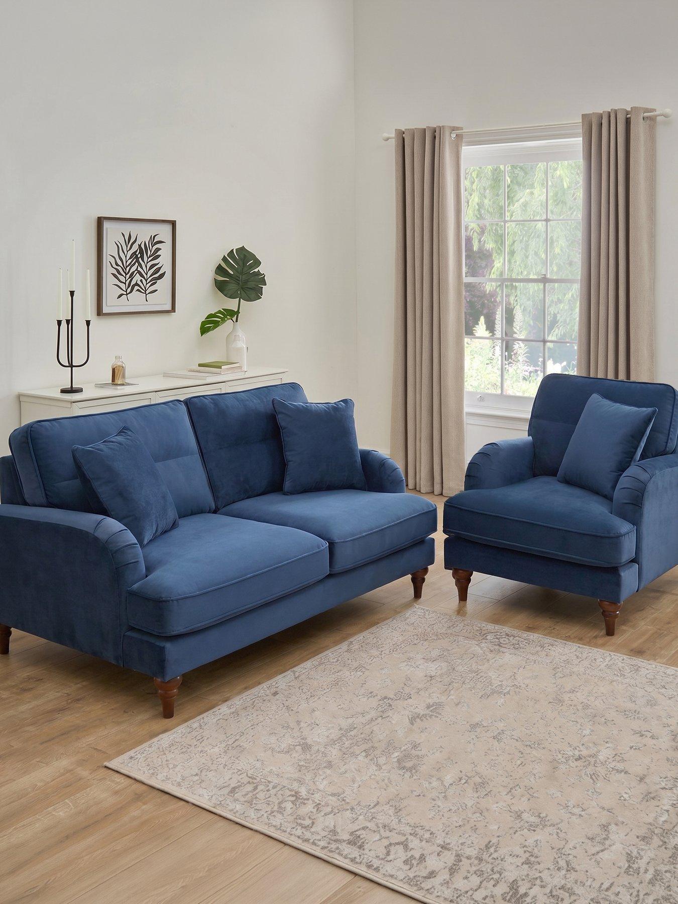The Very Collection Victoria 3 + Chair - Navy