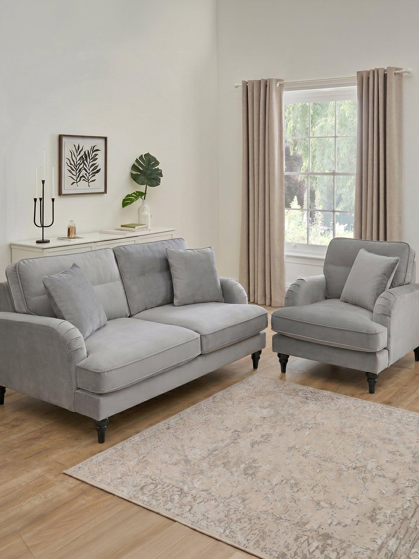 The Very Collection Victoria 3 + Chair - Grey