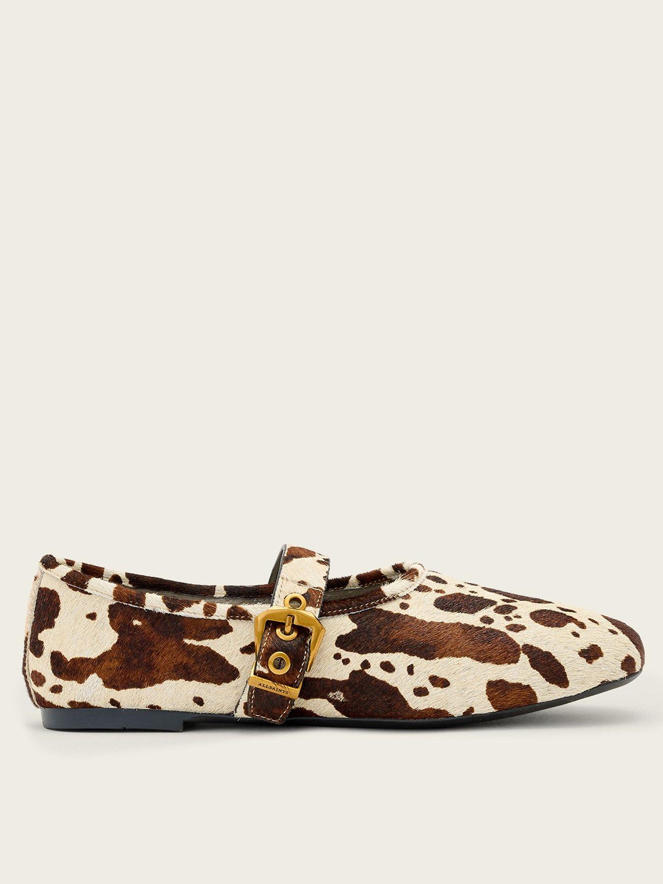 AllSaints Sabine Cowhide Leather Ballet Shoes - Brown
