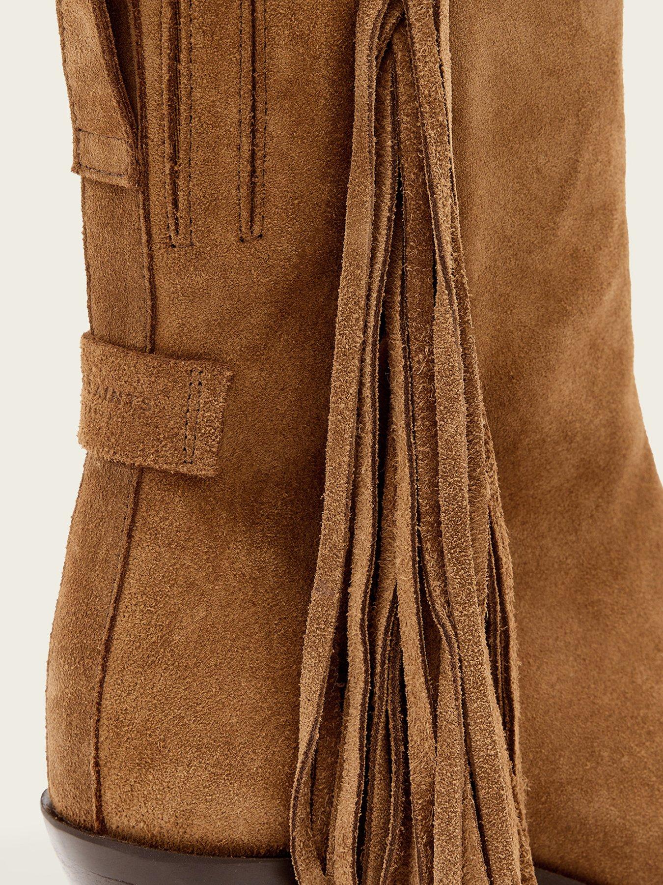 allsaints-bazely-fringe-boot-brownoutfit
