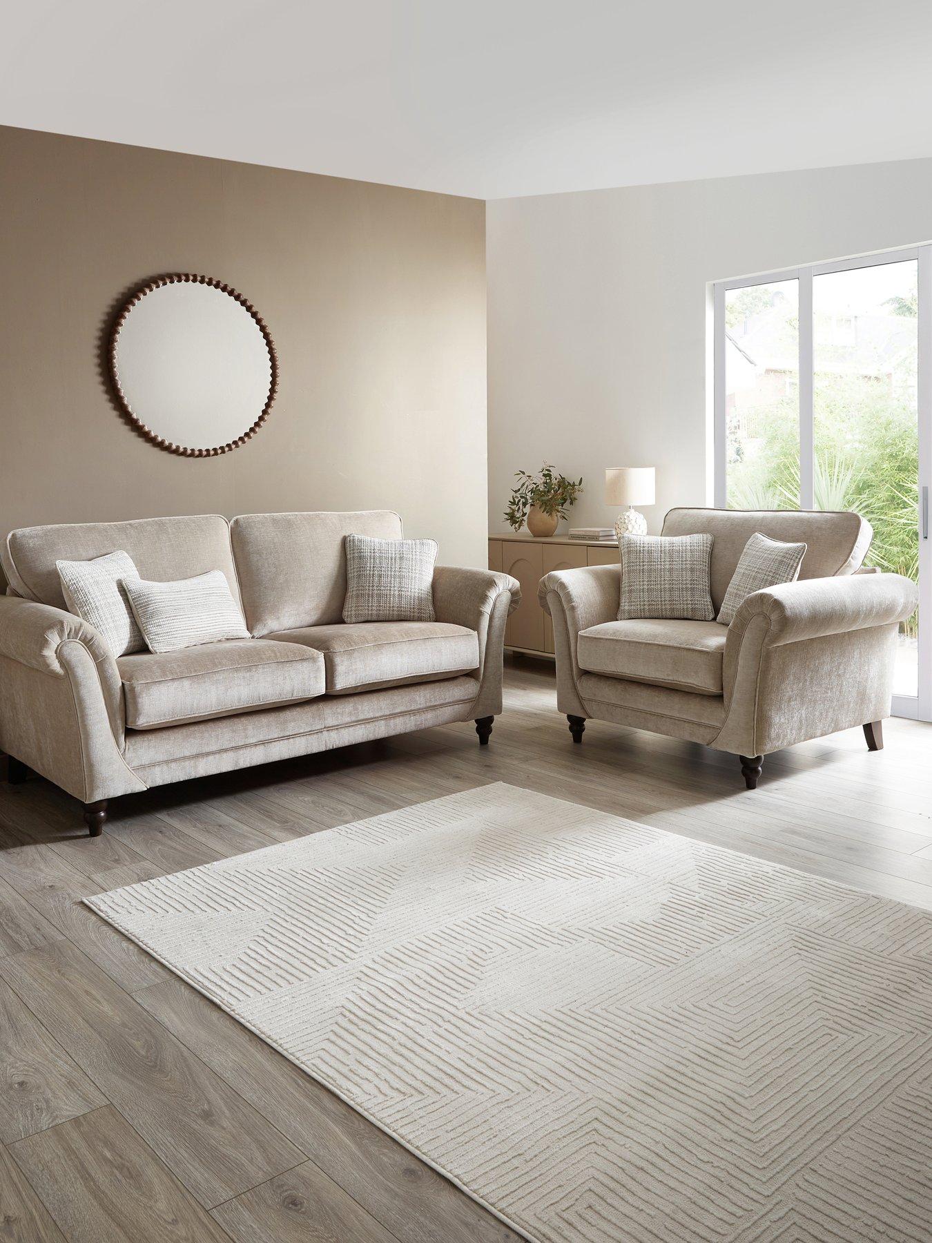 The Very Collection Highgate 3 Seater Fabric Sofa + Snuggle Chair Set (Buy  &  SAVE!) - Made to Order in the UK