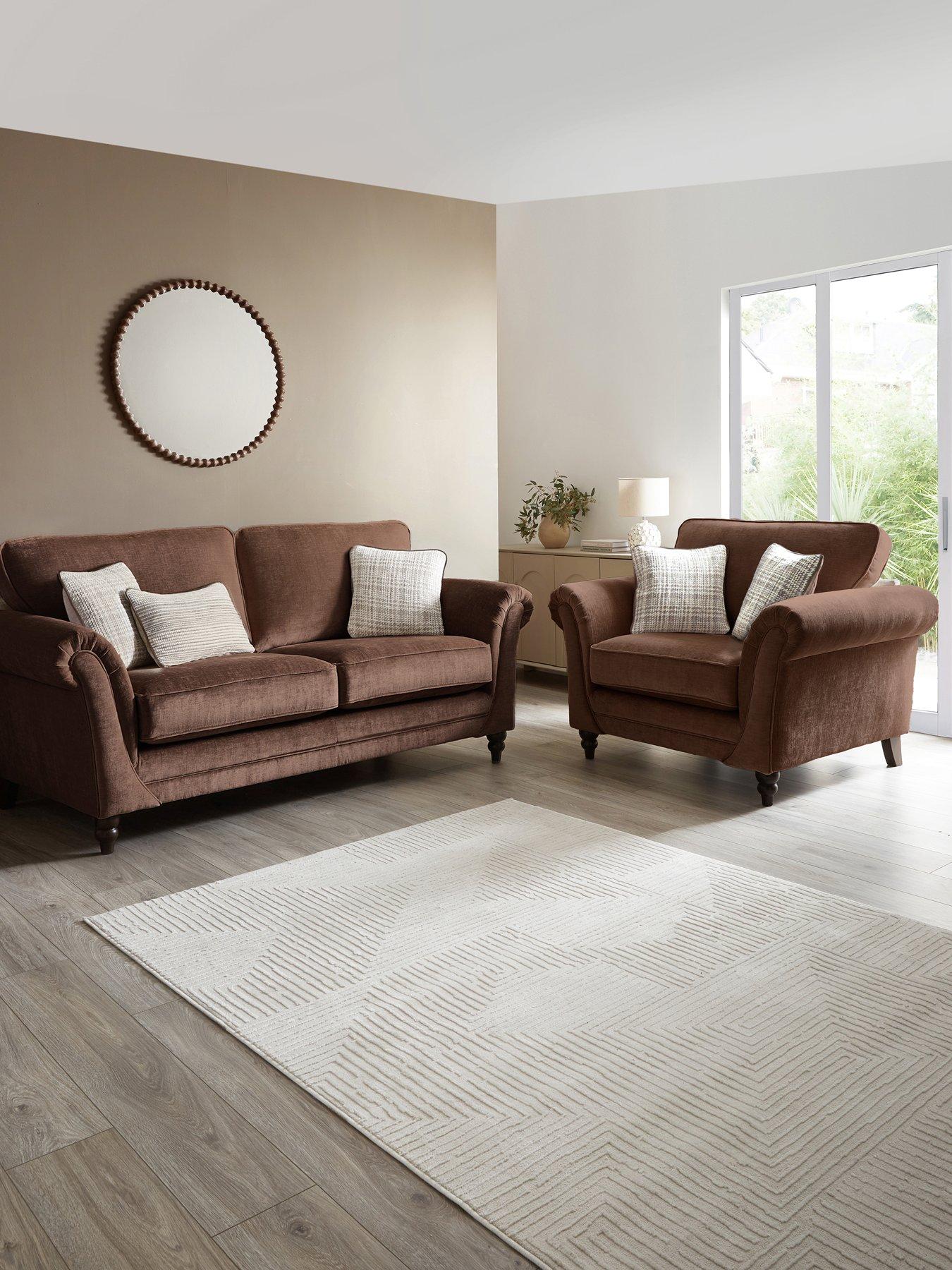 The Very Collection Highgate 3 Seater Fabric Sofa + Snuggle Chair Set (Buy  &  SAVE!) - Made to Order in the UK
