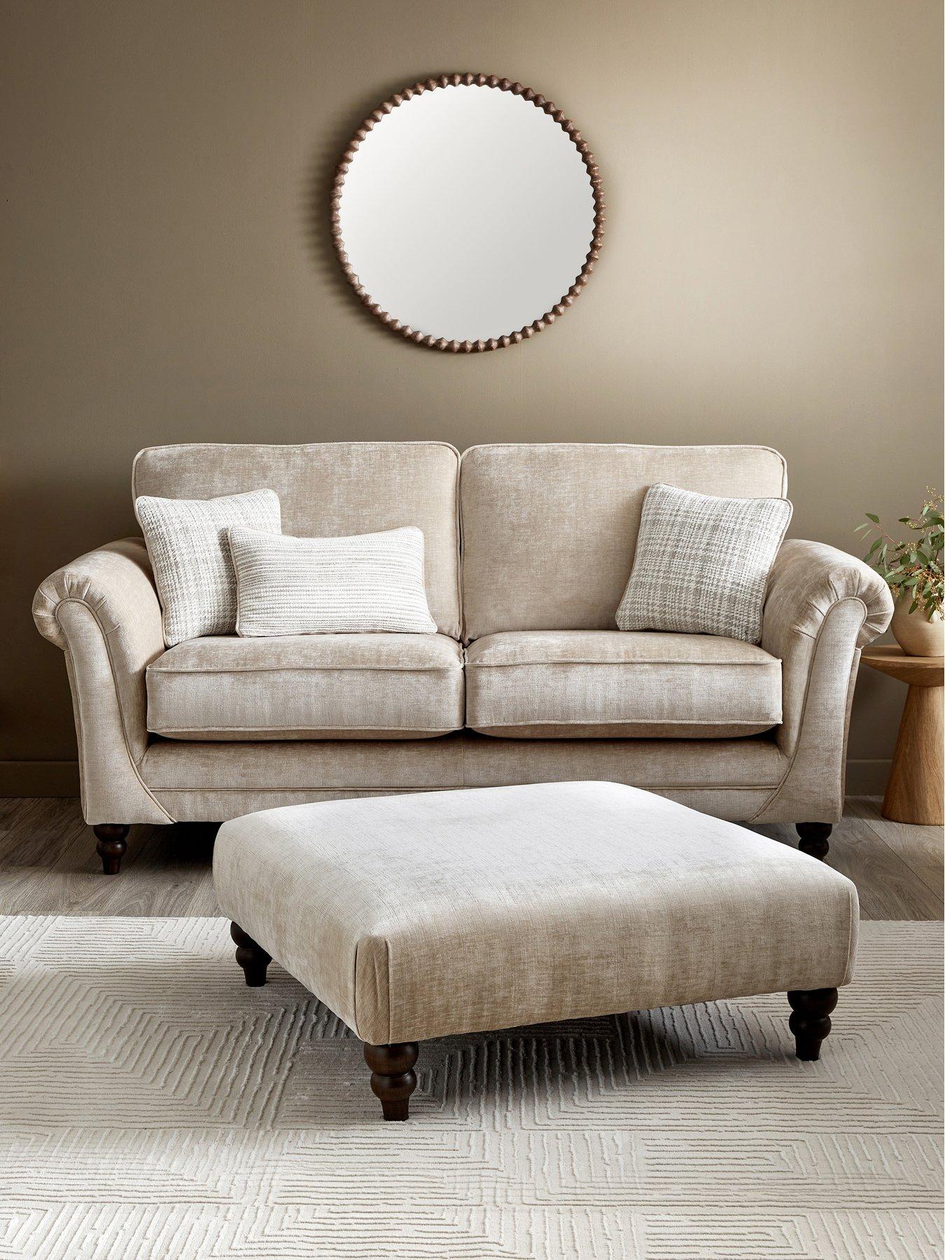 The Very Collection Highgate 3 Seater Fabric Sofa + Footstool Set - Made to Order in the UK