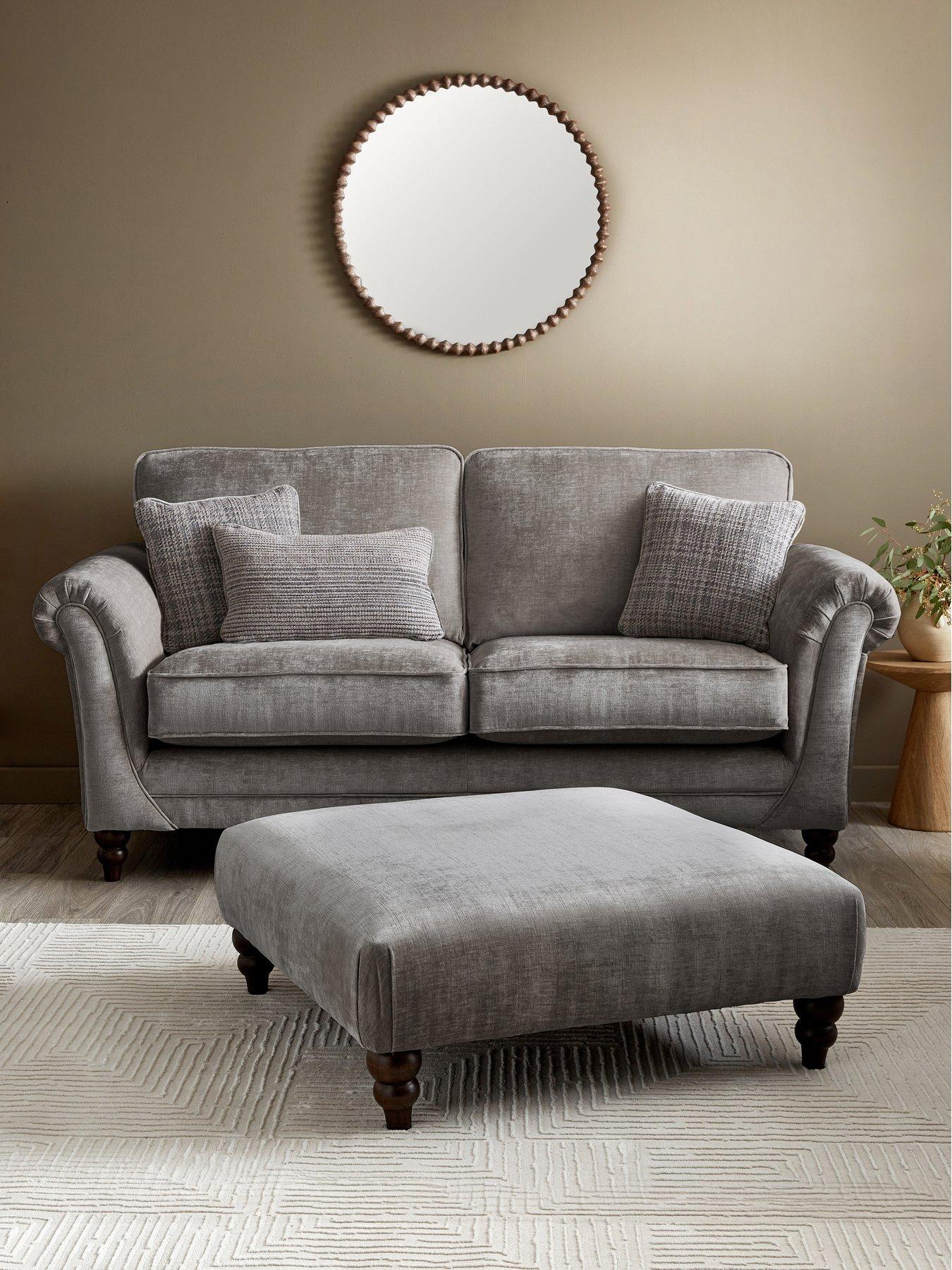 The Very Collection Highgate 3 Seater Fabric Sofa + Footstool Set - Made to Order in the UK