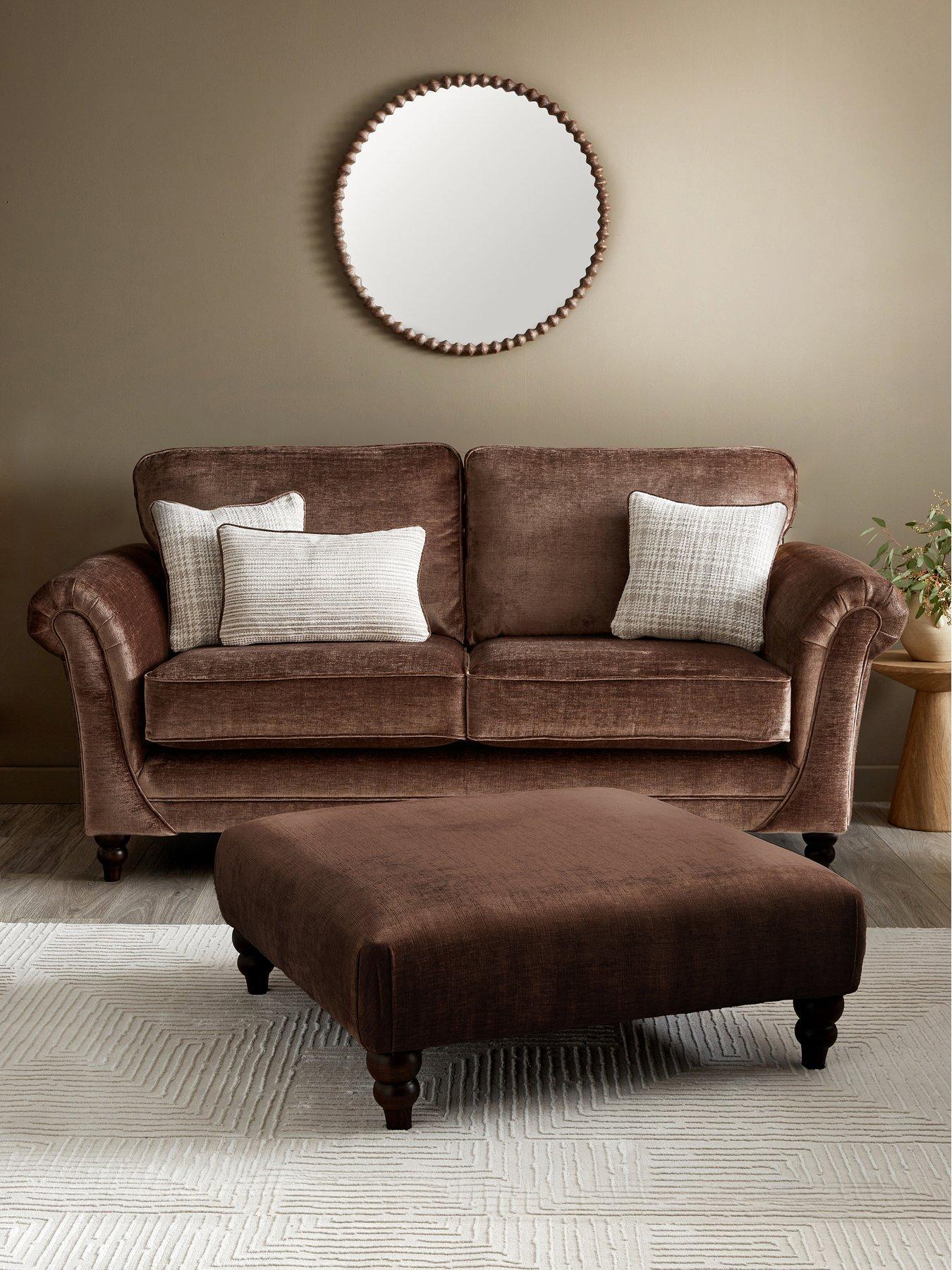 The Very Collection Highgate 3 Seater Fabric Sofa + Footstool Set - Made to Order in the UK