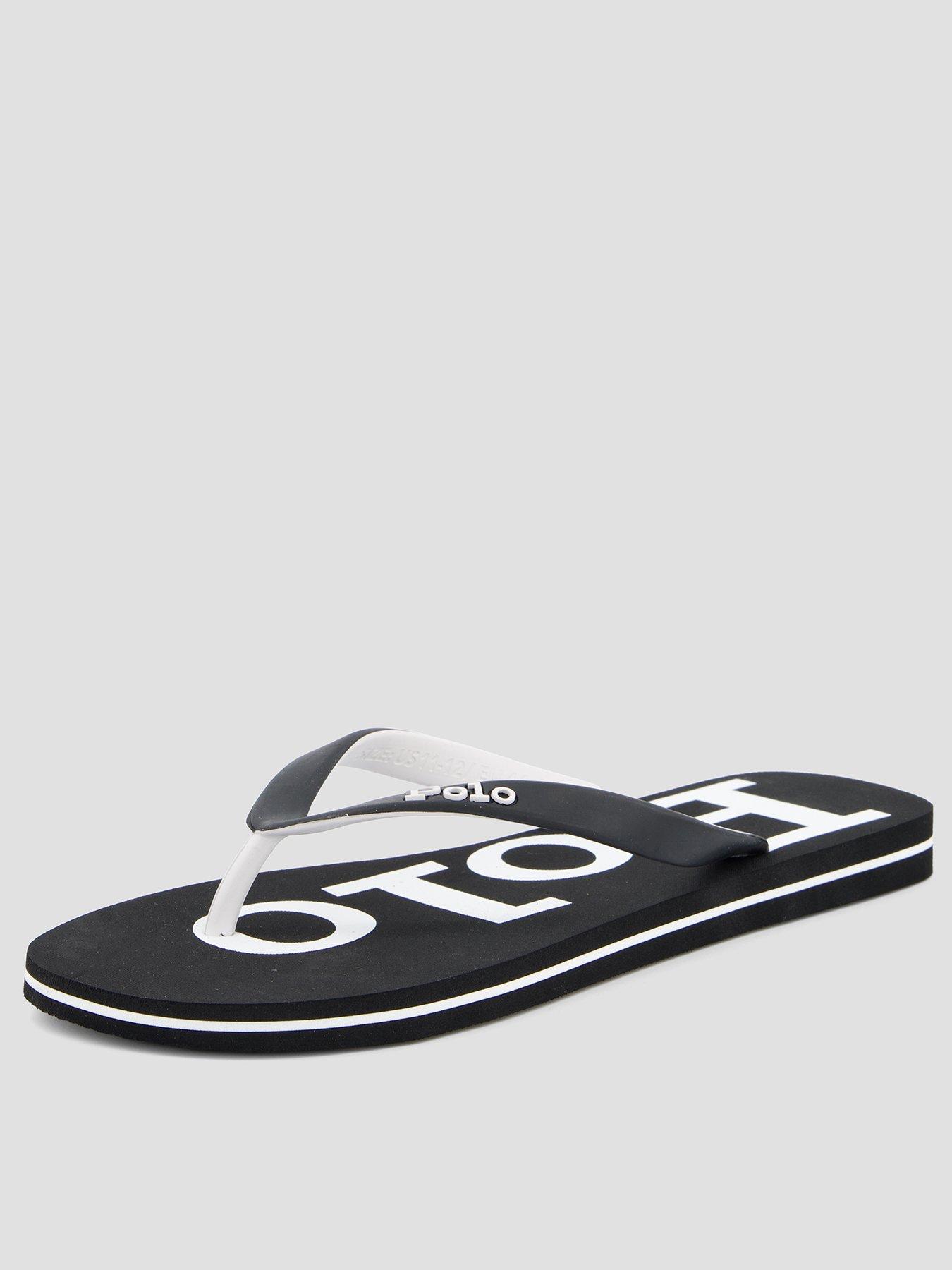 Image 1 of 7 of Polo Ralph Lauren Bolt Flip Flops - Black