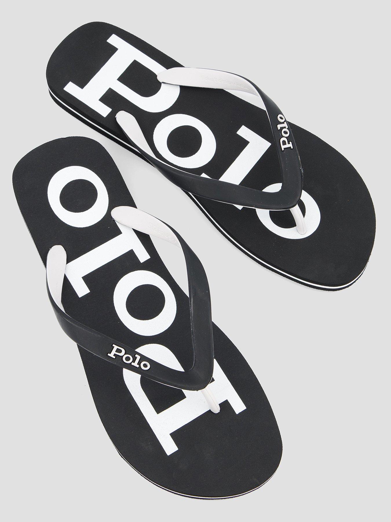 Image 3 of 7 of Polo Ralph Lauren Bolt Flip Flops - Black