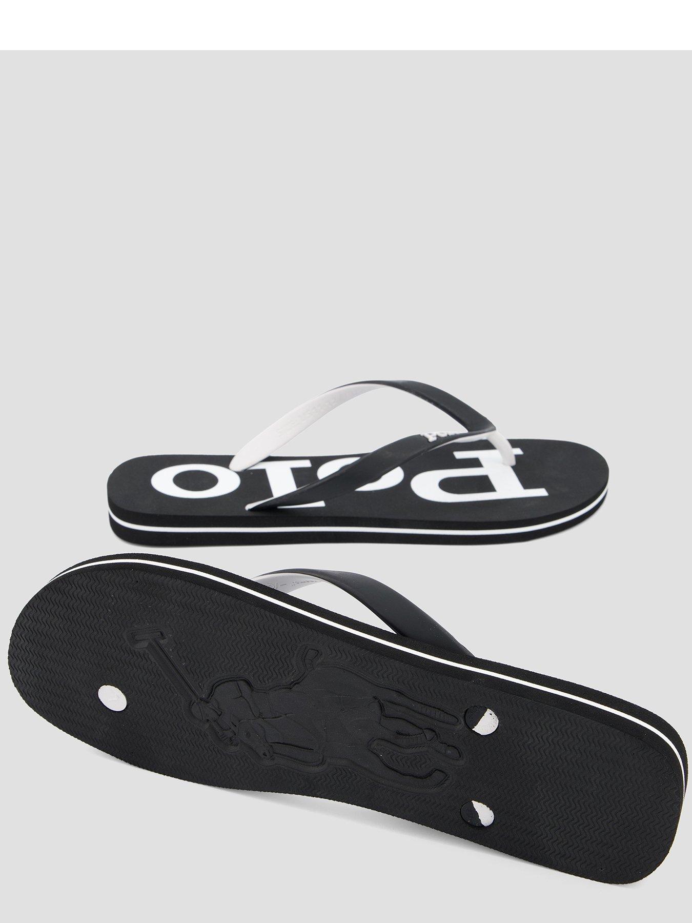 Image 4 of 7 of Polo Ralph Lauren Bolt Flip Flops - Black