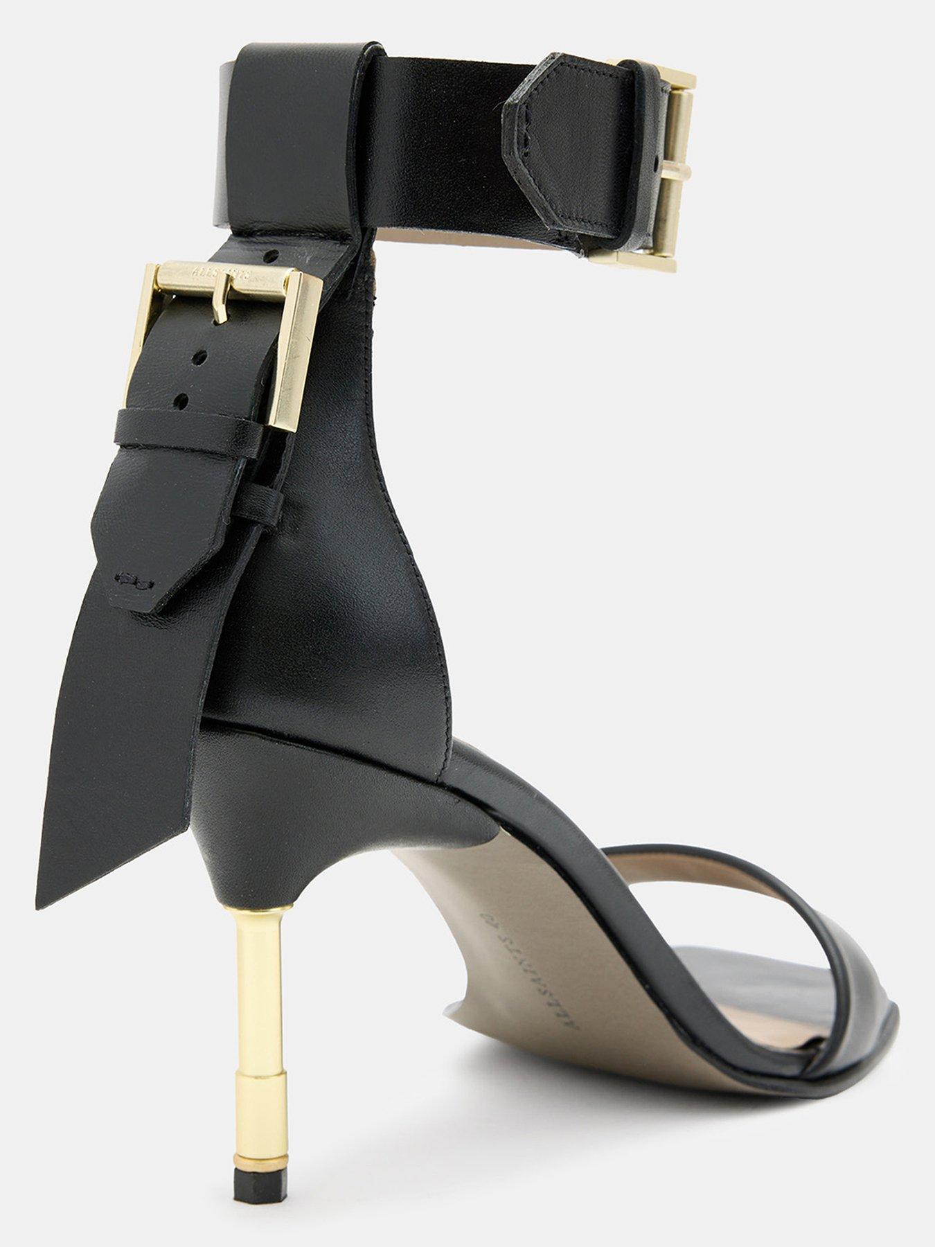 Image 4 of 5 of AllSaints Noir Mid Height Square Toe Sandal - Black