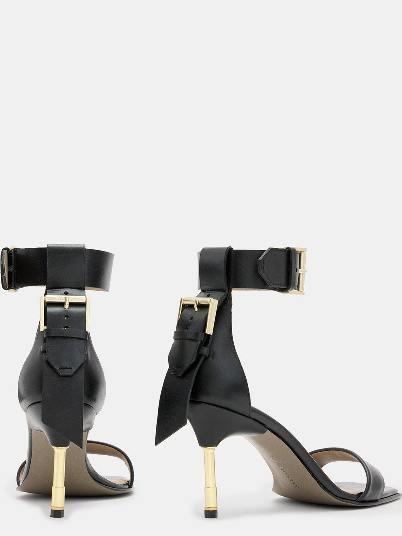 Image 5 of 5 of AllSaints Noir Mid Height Square Toe Sandal - Black