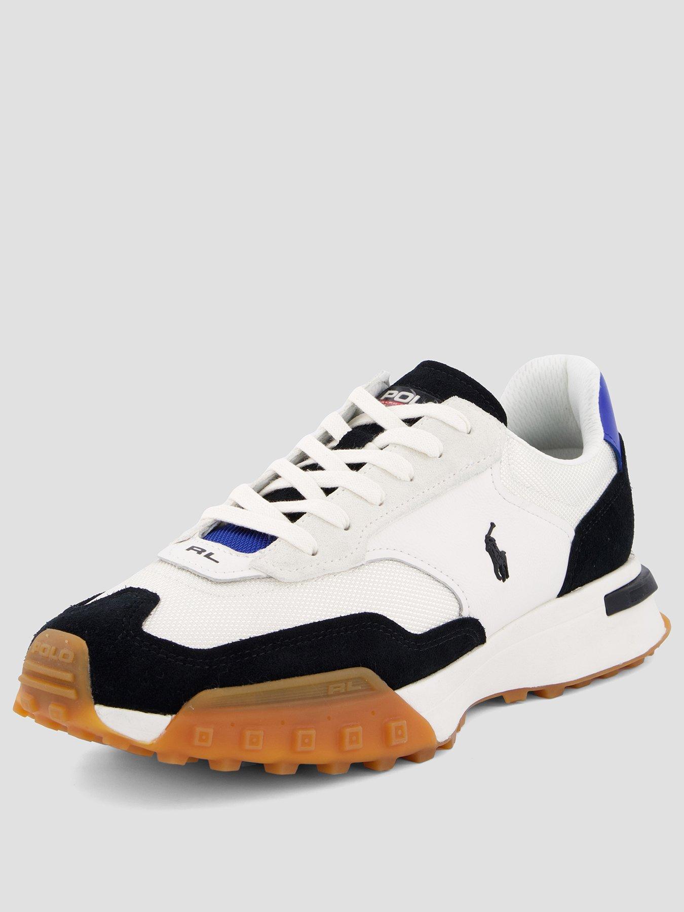 Image 2 of 7 of Polo Ralph Lauren Eldridge Leather/Suede Sneakers - White