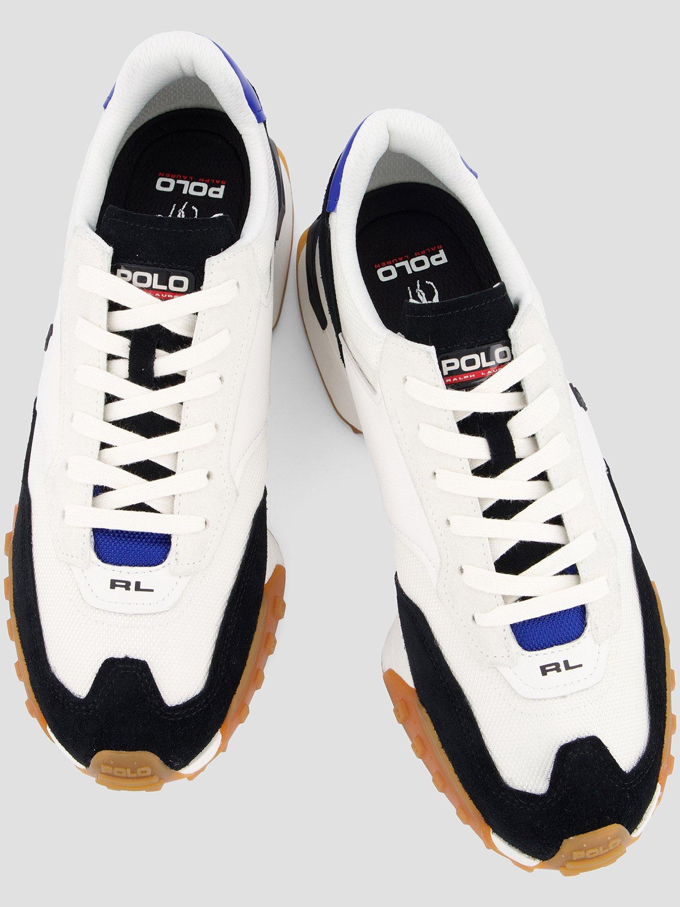 Image 3 of 7 of Polo Ralph Lauren Eldridge Leather/Suede Sneakers - White
