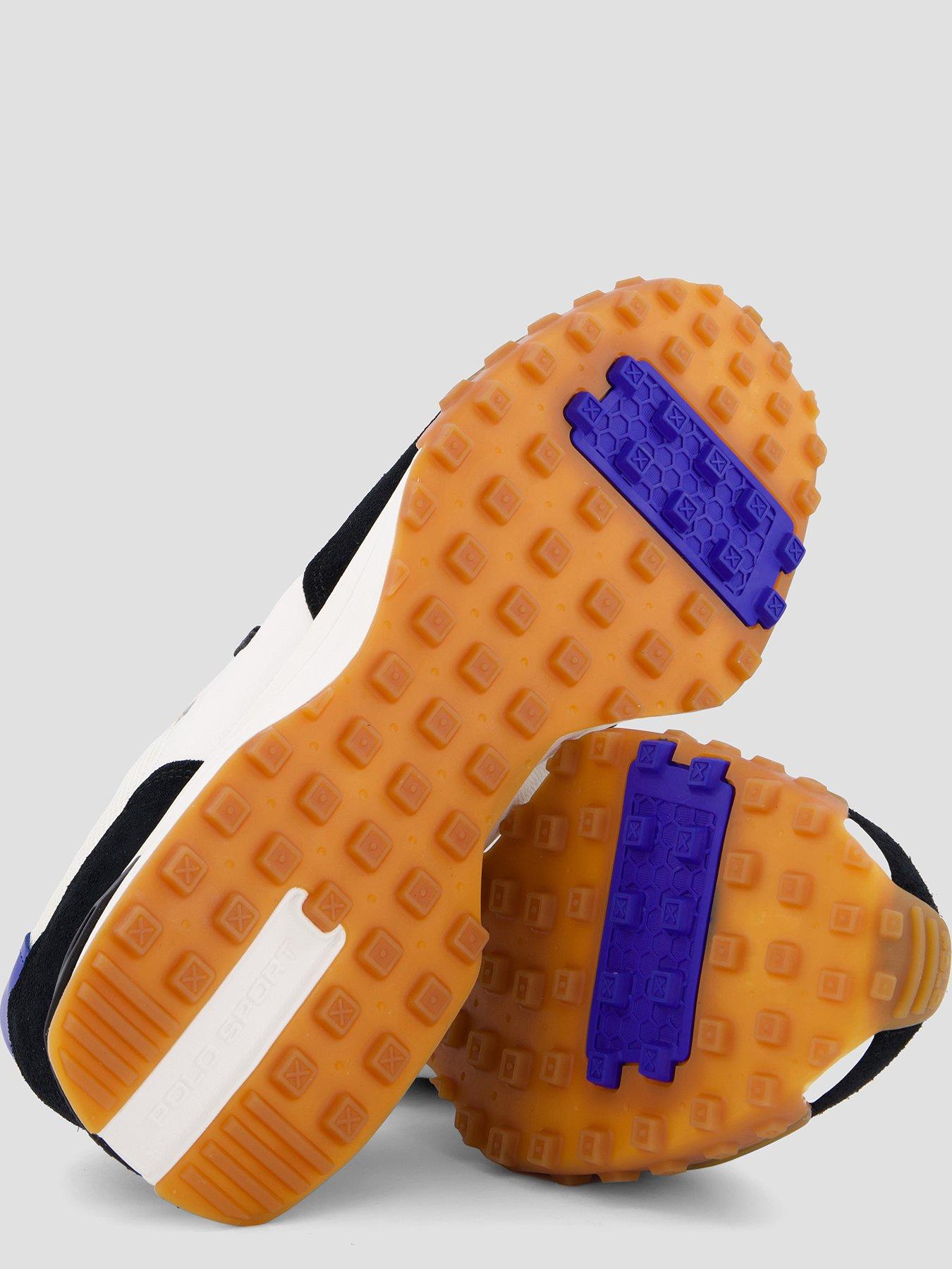 Image 4 of 7 of Polo Ralph Lauren Eldridge Leather/Suede Sneakers - White
