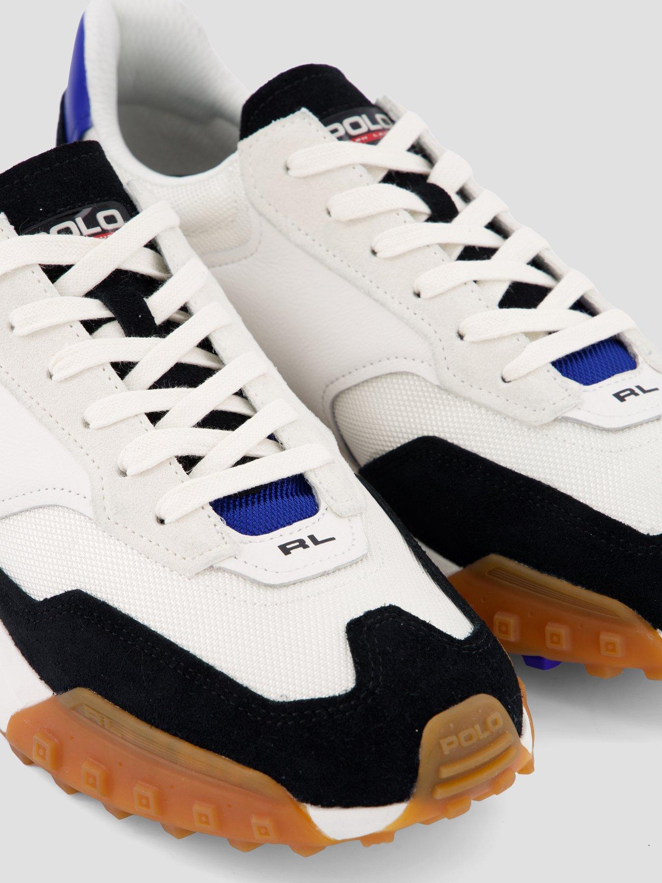 Image 5 of 7 of Polo Ralph Lauren Eldridge Leather/Suede Sneakers - White