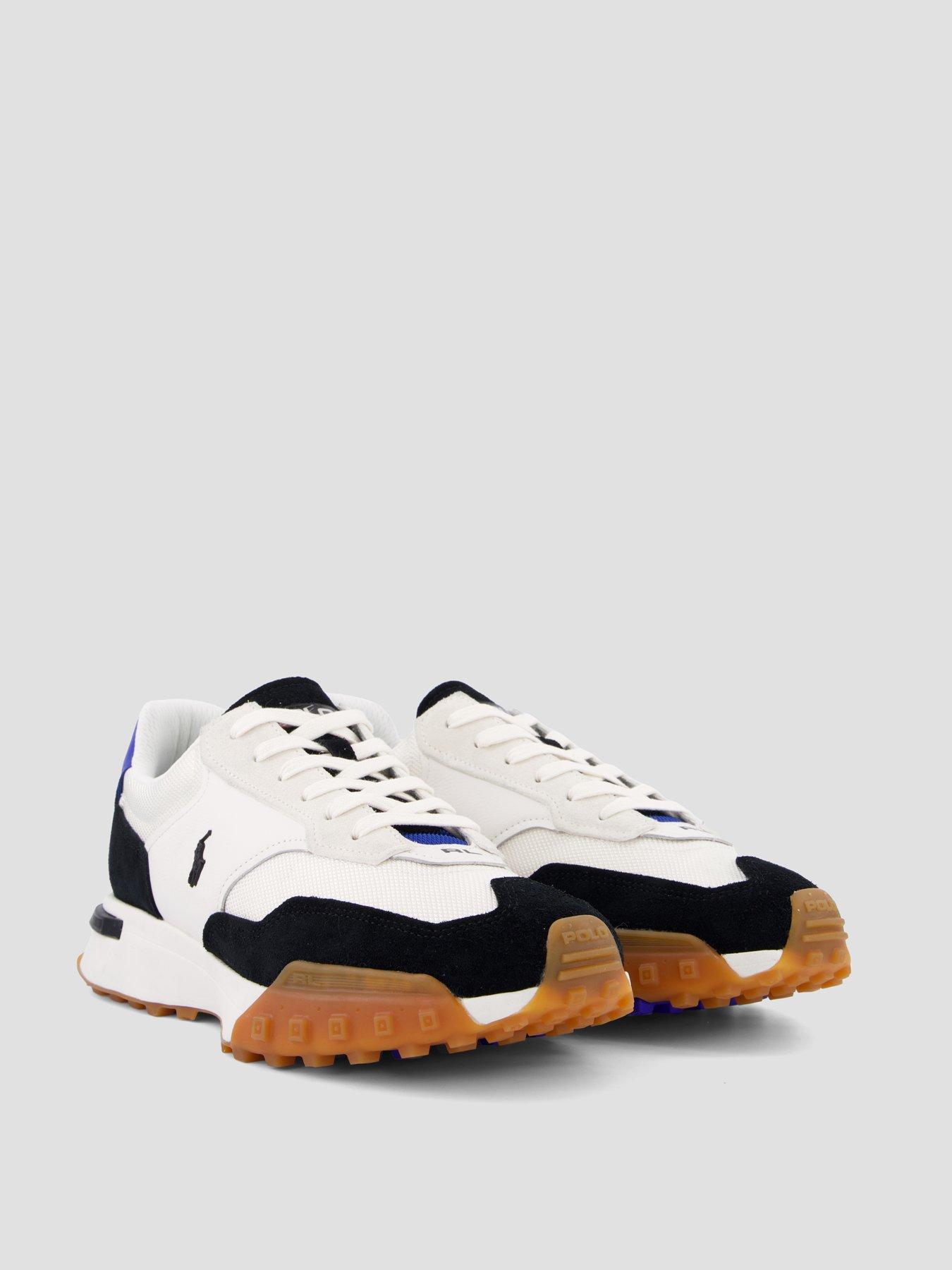 Image 6 of 7 of Polo Ralph Lauren Eldridge Leather/Suede Sneakers - White