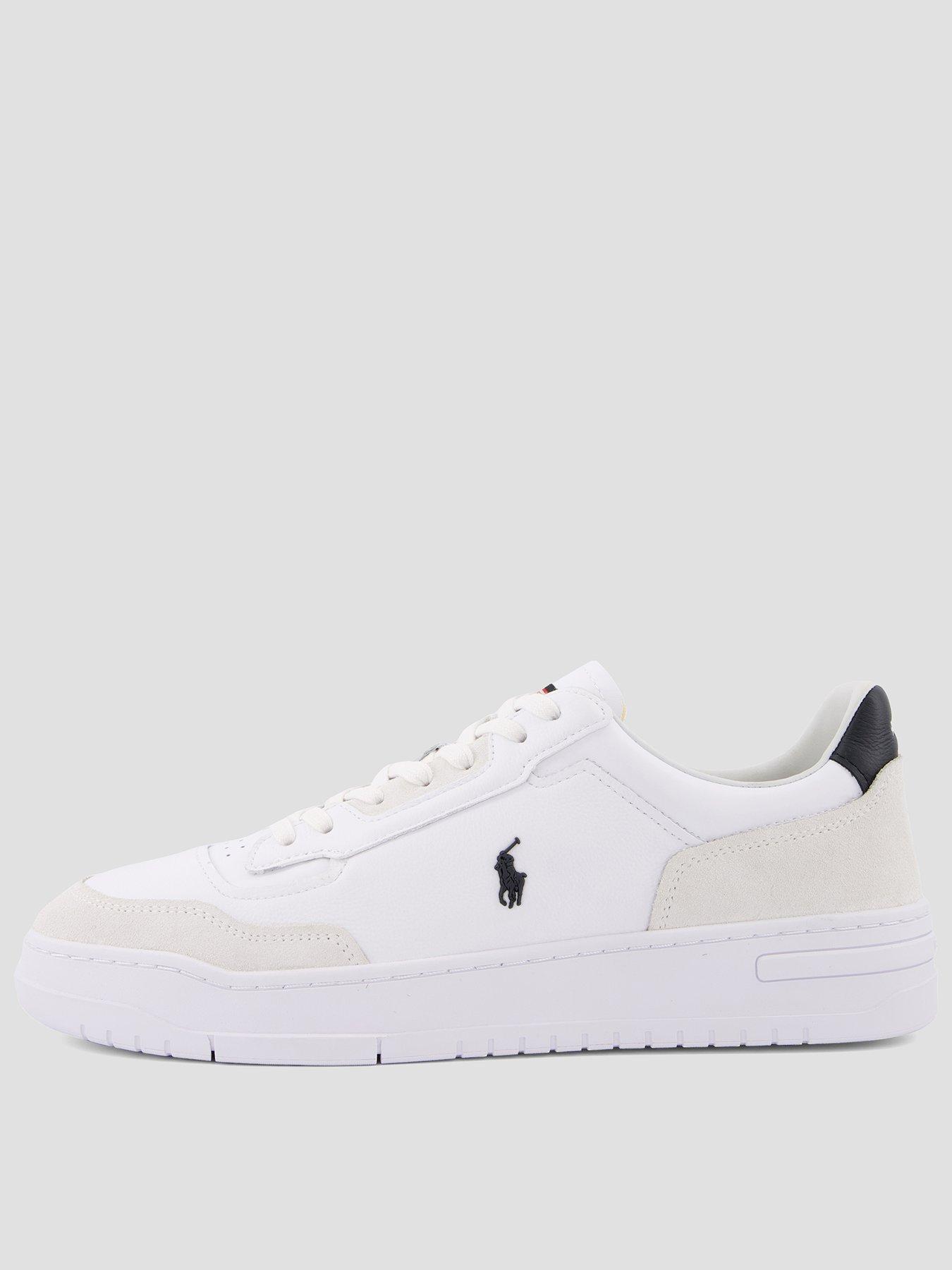 Image 1 of 7 of Polo Ralph Lauren Kenmare Leather/Suede Sneakers - White