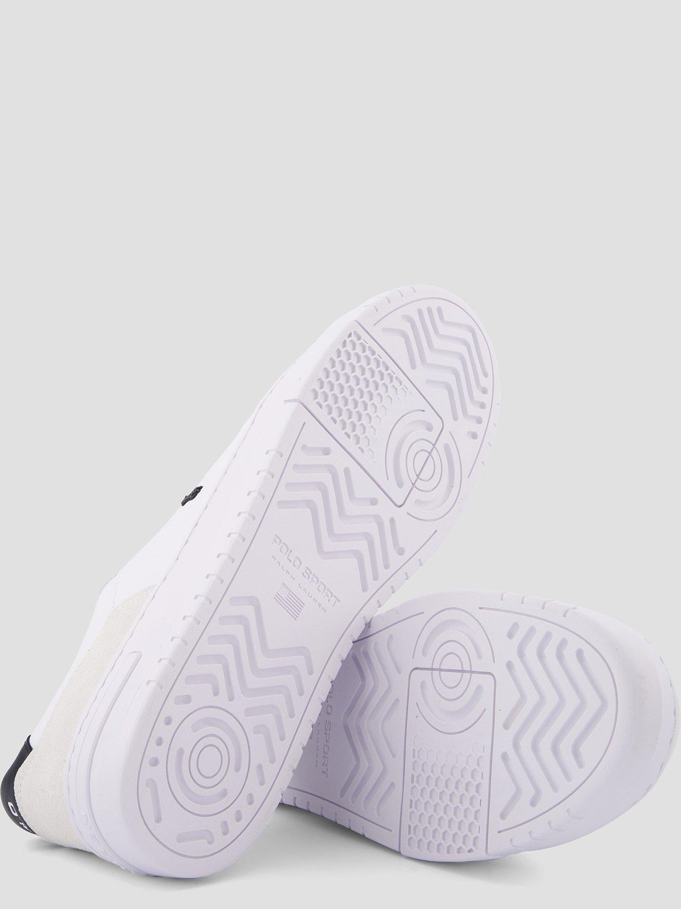 Image 4 of 7 of Polo Ralph Lauren Kenmare Leather/Suede Sneakers - White