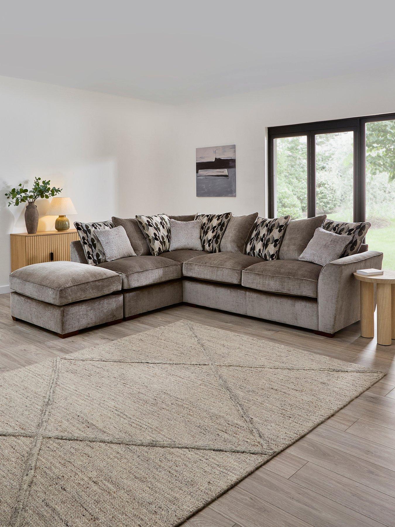 The Very Collection Clover Left Hand Scatterback Corner Chaise With Footstool