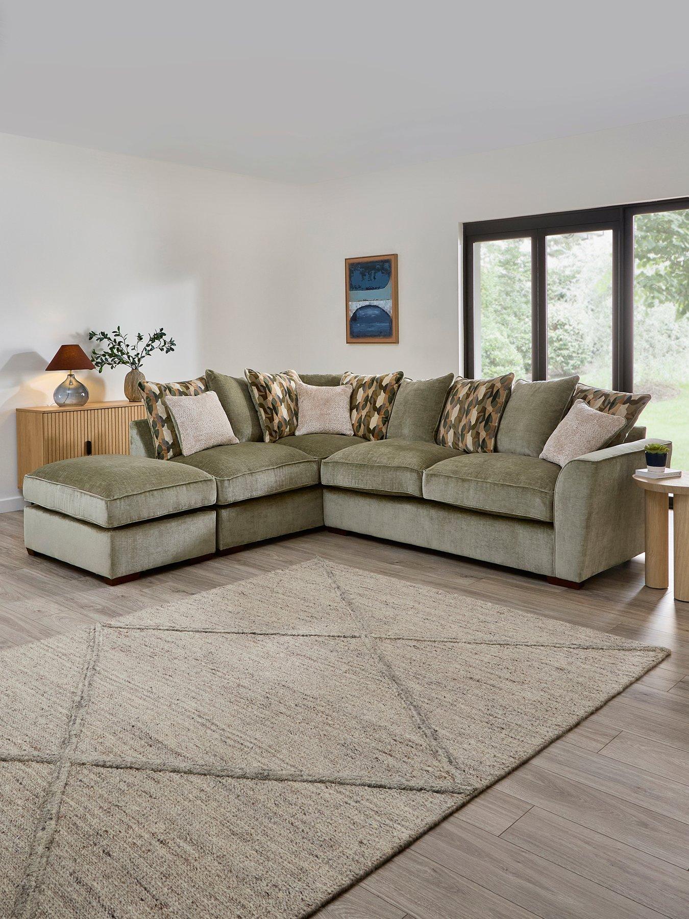 The Very Collection Clover Left Hand Scatterback Corner Chaise With Footstool