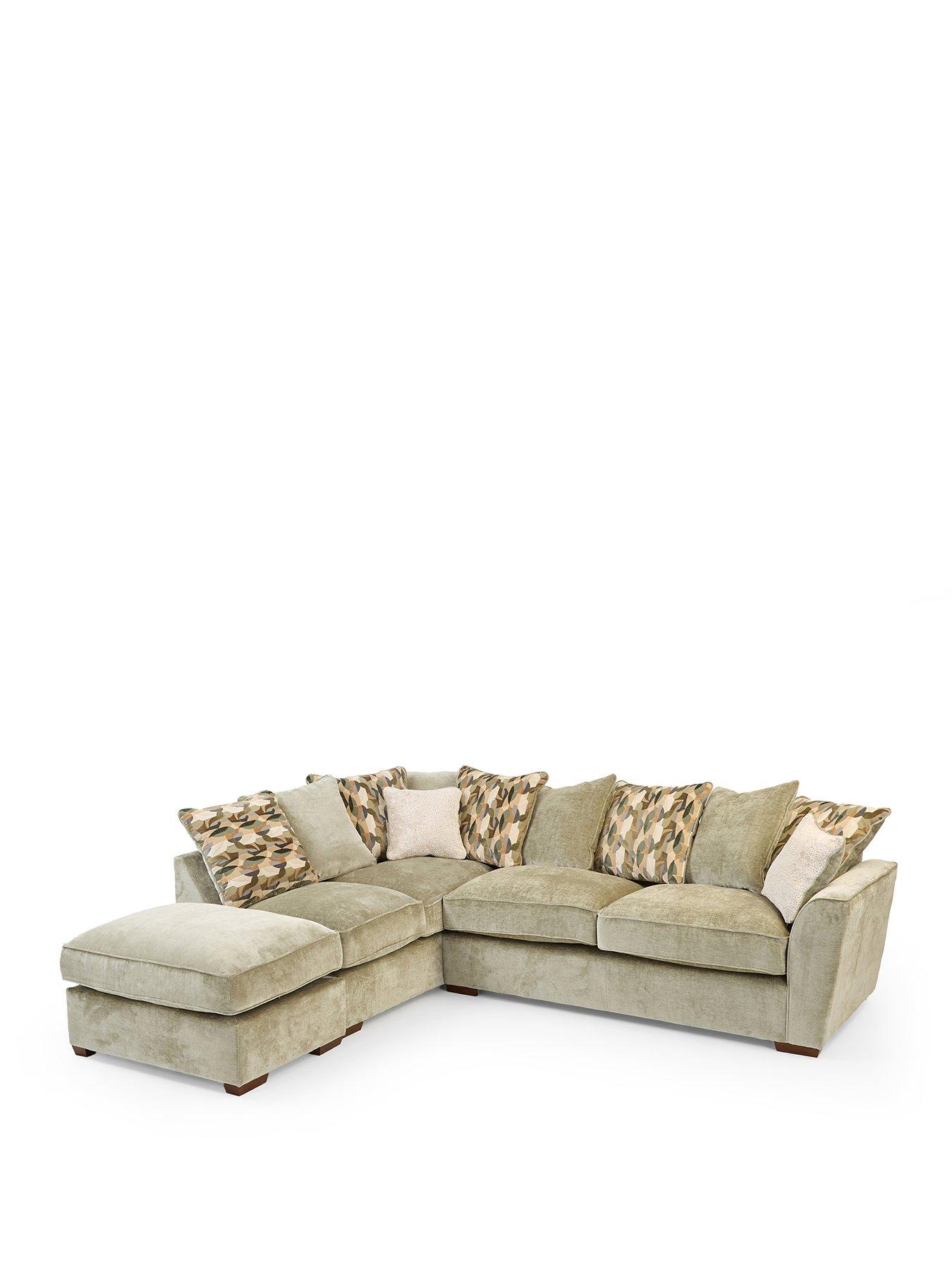 Image 2 of 7 of The Very Collection Clover Left Hand Scatterback Corner Chaise With Footstool
