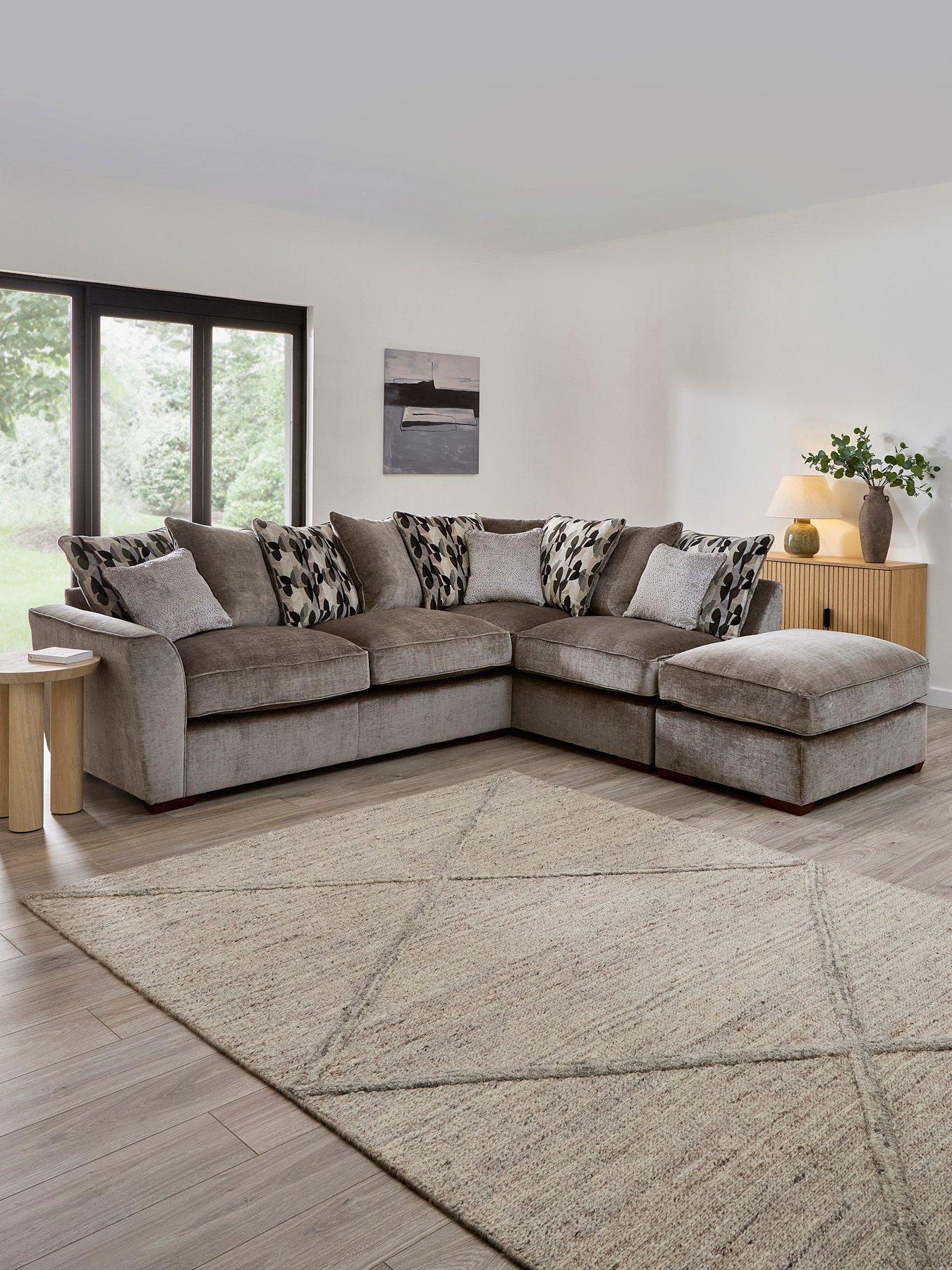 The Very Collection Clover Right Hand Scatterback Corner Chaise With Footstool