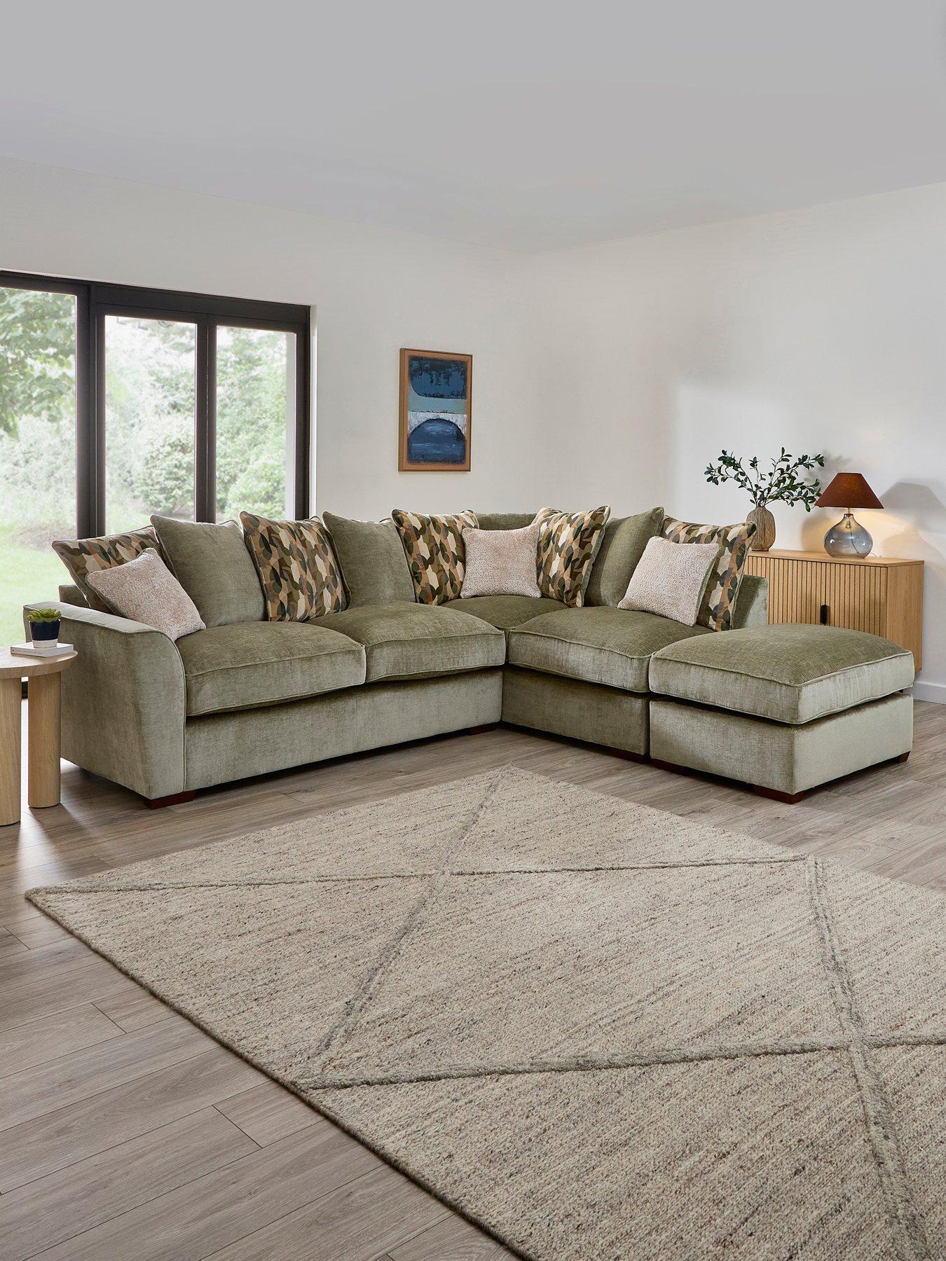 The Very Collection Clover Right Hand Scatterback Corner Chaise With Footstool
