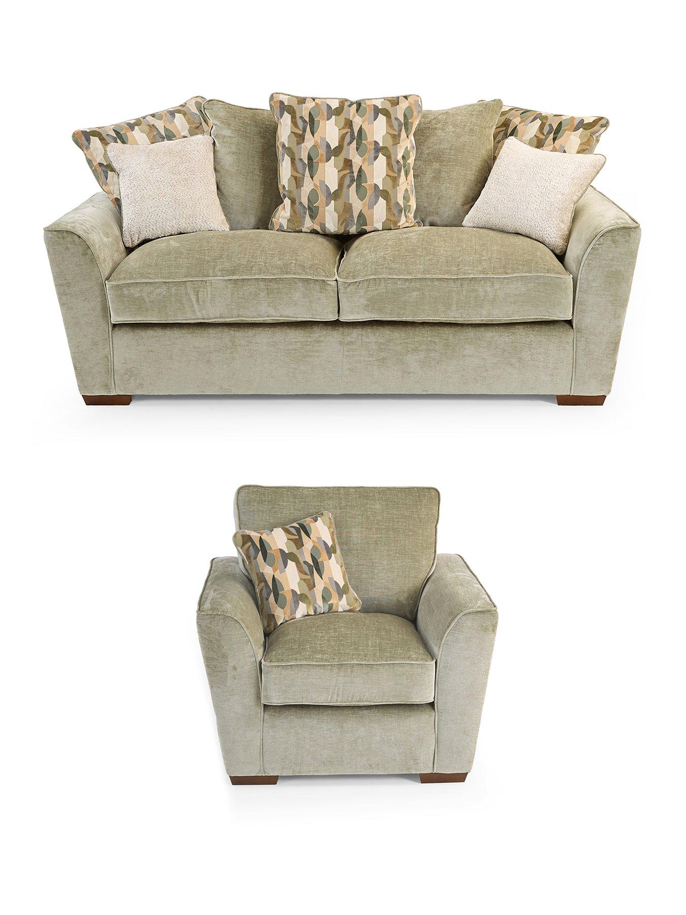 Image 2 of 7 of The Very Collection Clover 3 Seater Scatterback Sofa + Chair