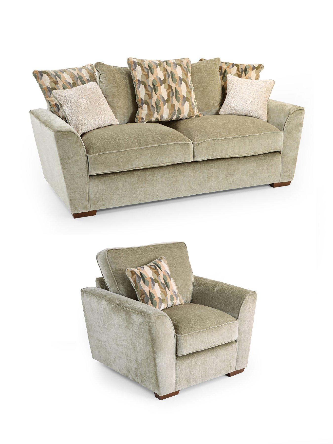 Image 3 of 7 of The Very Collection Clover 3 Seater Scatterback Sofa + Chair
