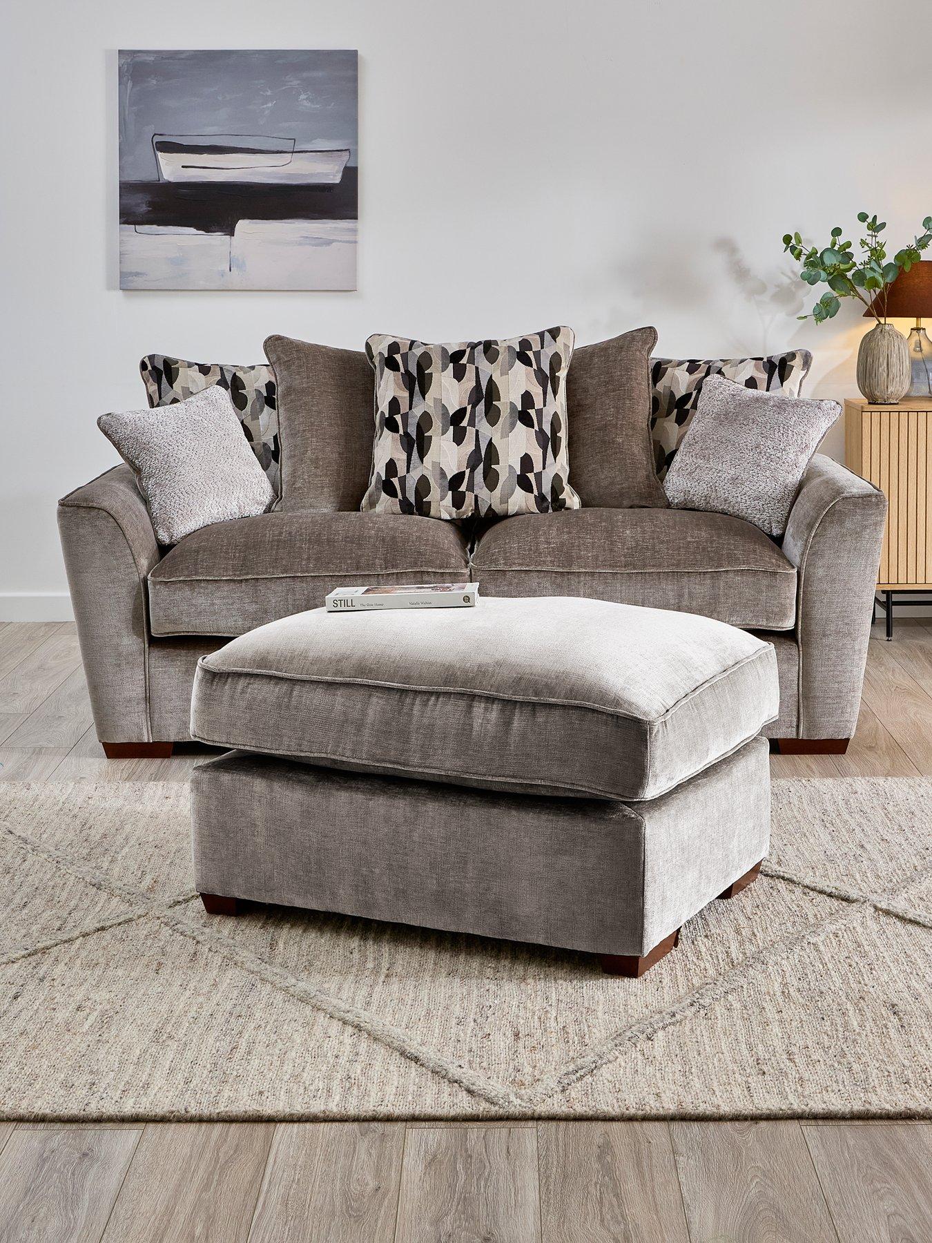 The Very Collection Clover 3 Seater Scatterback Sofa + Footstool
