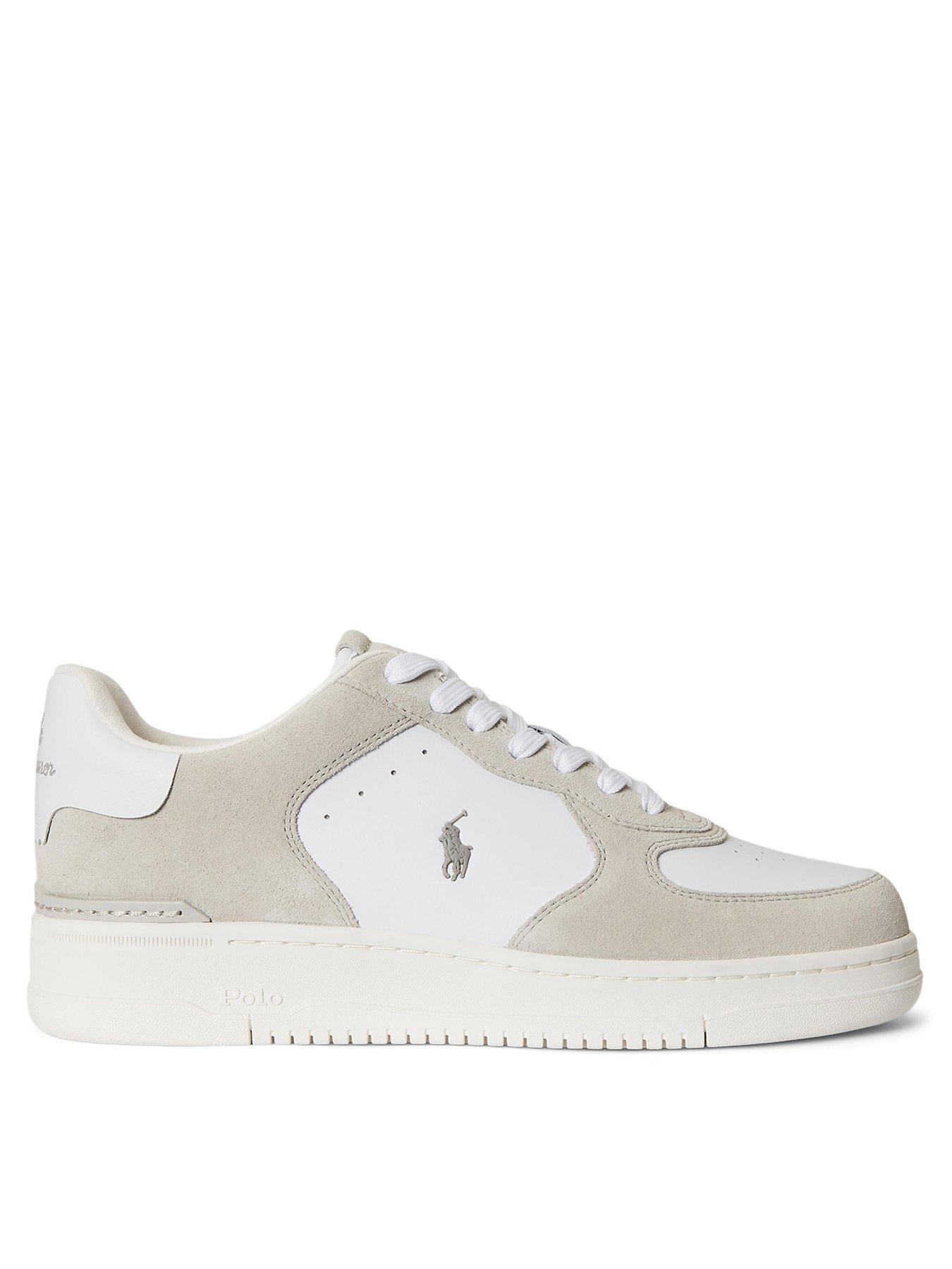 Polo Ralph Lauren Masters Court Nubuck And Leather Trainers - White