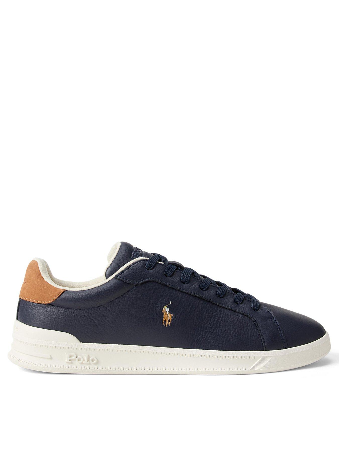 Polo Ralph Lauren Heritage Court Leather Trainers - Navy