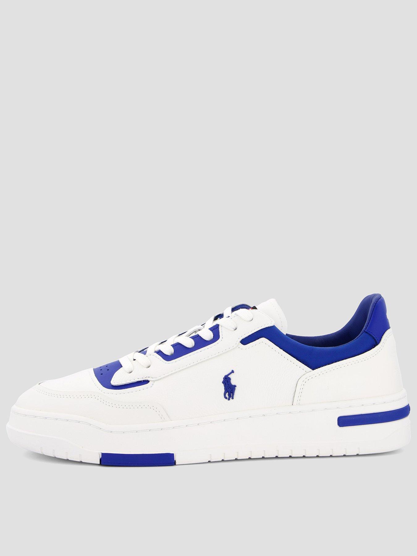 Image 1 of 7 of Polo Ralph Lauren Kenmare Leather/Suede Sneakers - White