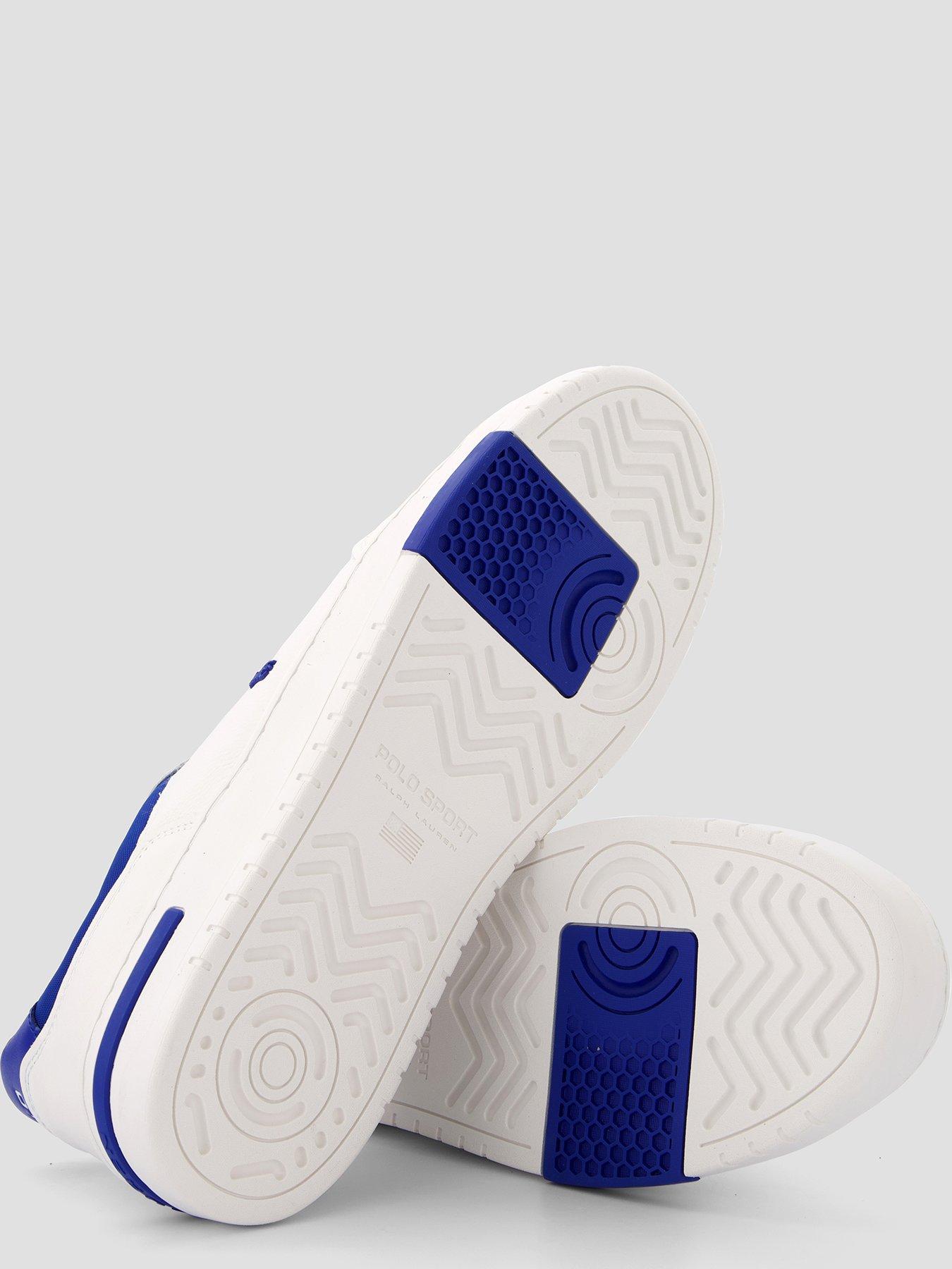 Image 4 of 7 of Polo Ralph Lauren Kenmare Leather/Suede Sneakers - White
