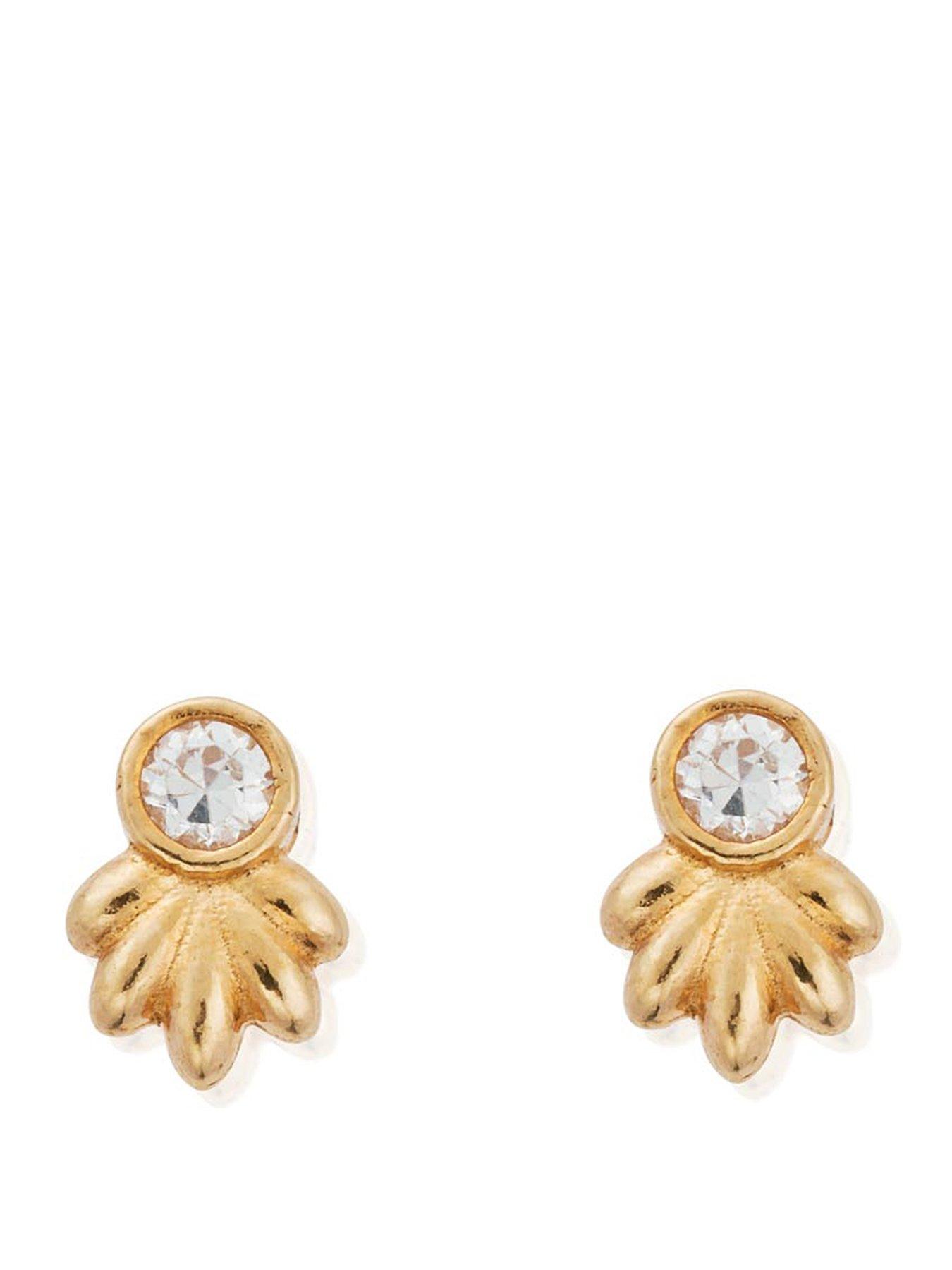 chlobo-gold-glistening-flower-bud-stud-earringsfront