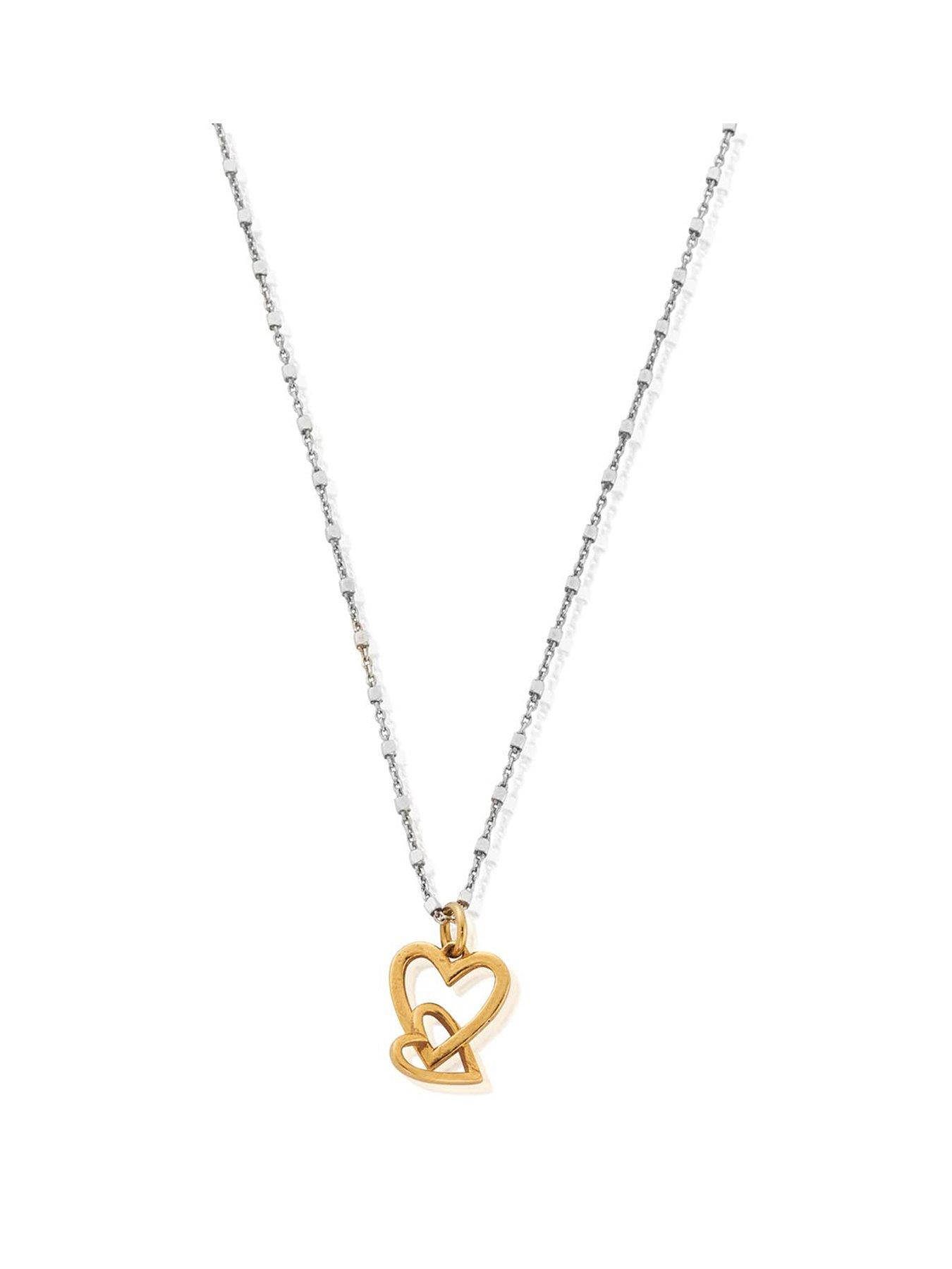chlobo-gold-and-silver-delicate-cube-chain-interlocking-heart-necklacefront