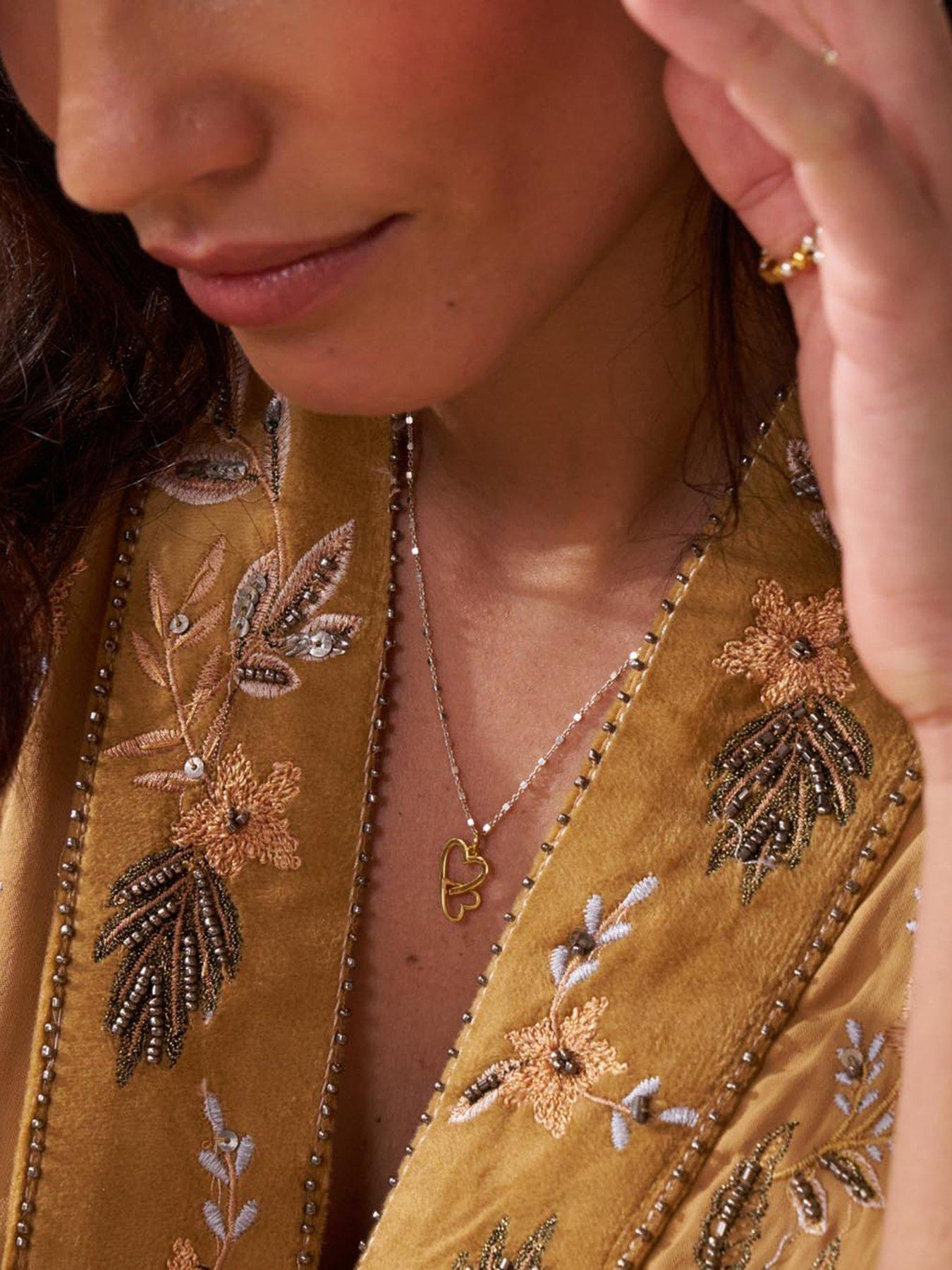 chlobo-gold-and-silver-delicate-cube-chain-interlocking-heart-necklacestillFront