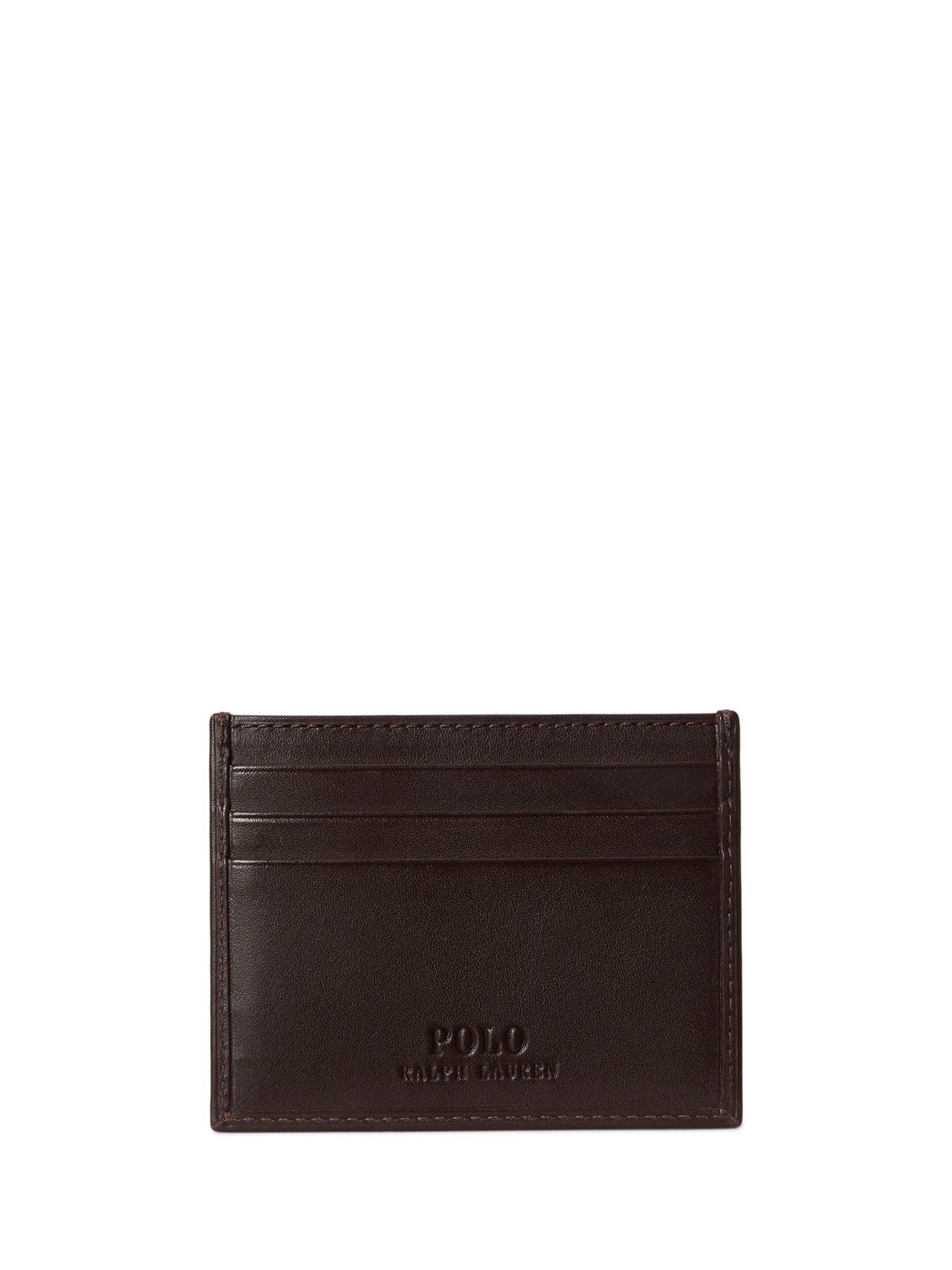 Image 2 of 3 of Polo Ralph Lauren Bear Leather Card Holder - Brown