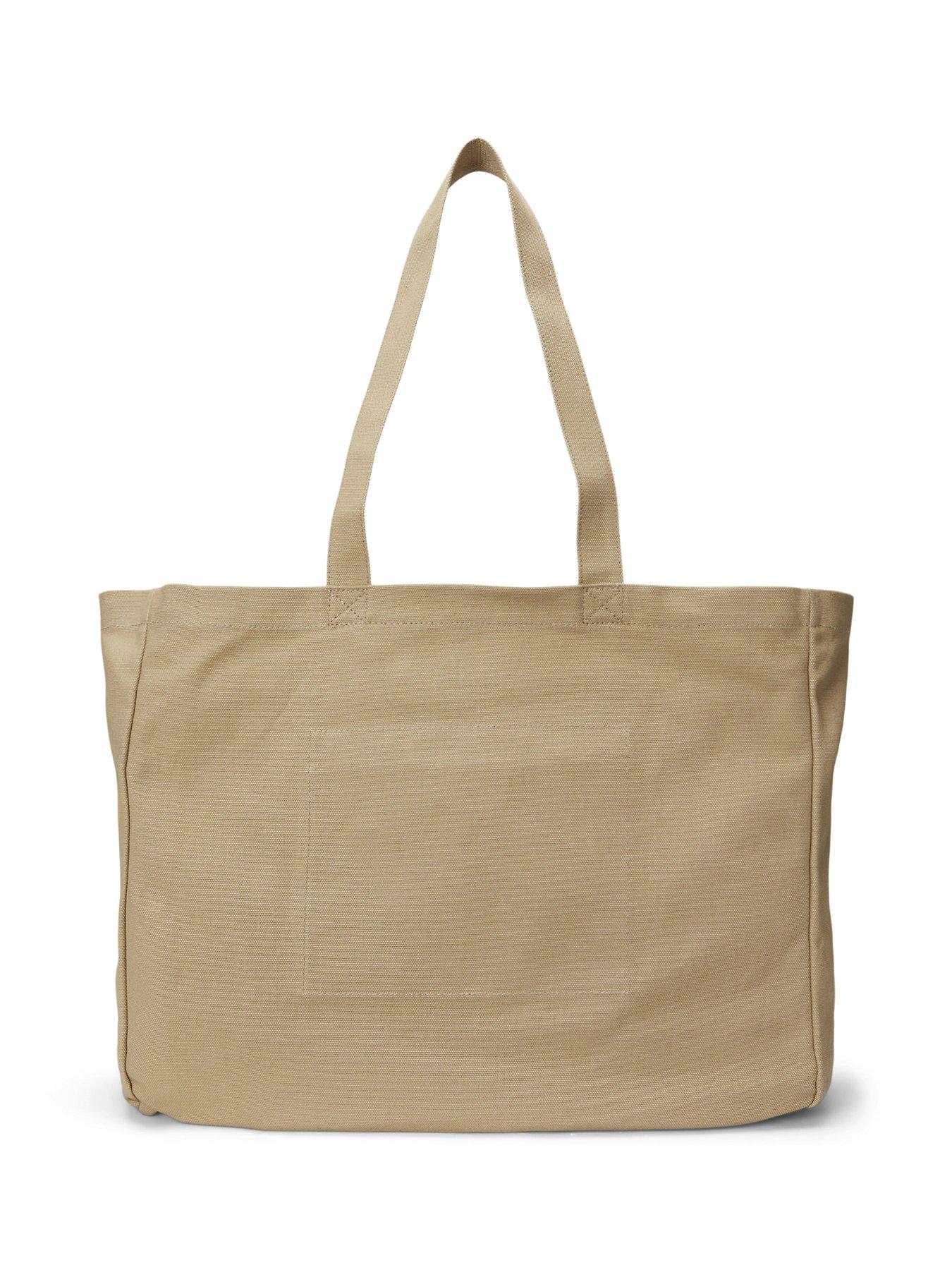 Image 2 of 4 of Polo Ralph Lauren Canvas Scripted Logo Tote Bag - Brown