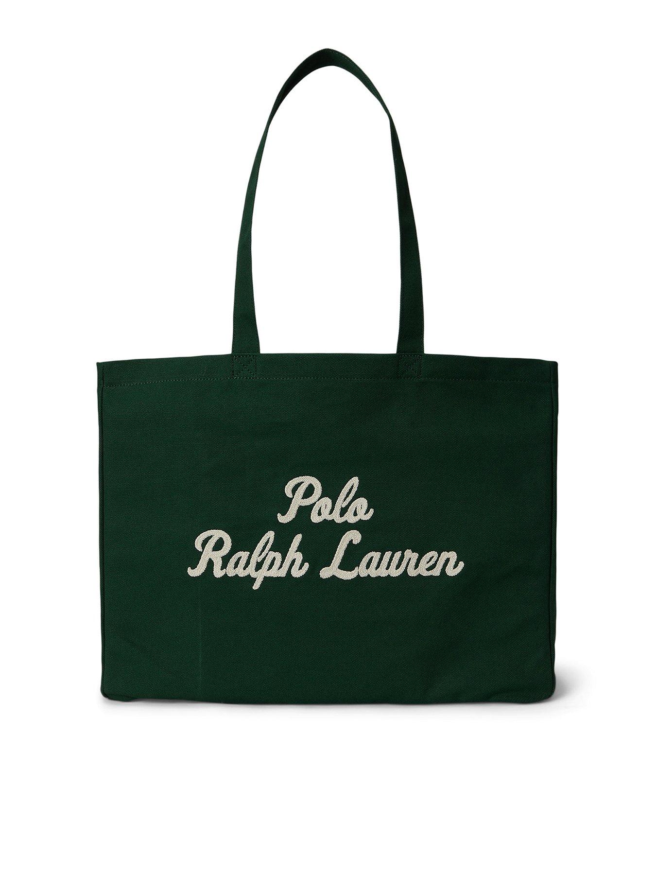 Polo Ralph Lauren Polo Ralph Lauren Canvas Scripted Large Logo Tote Bag - Green