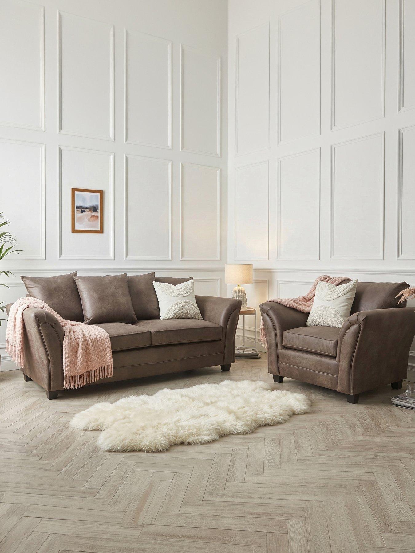 The Very Collection Dury Leather Look 3 + Chair