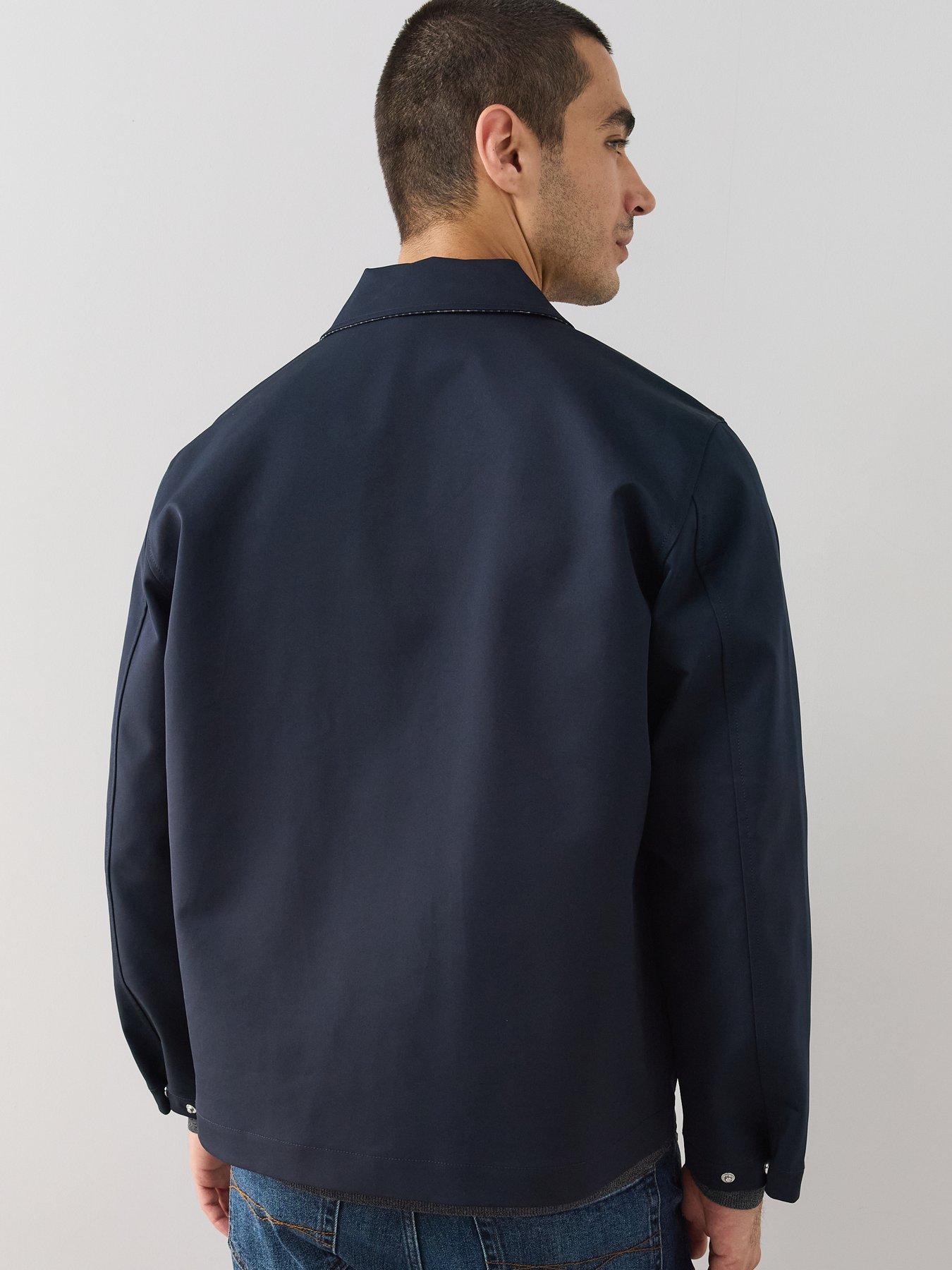 Image 2 of 7 of The Very Collection Short Collared Jacket With Check Lining - Navy