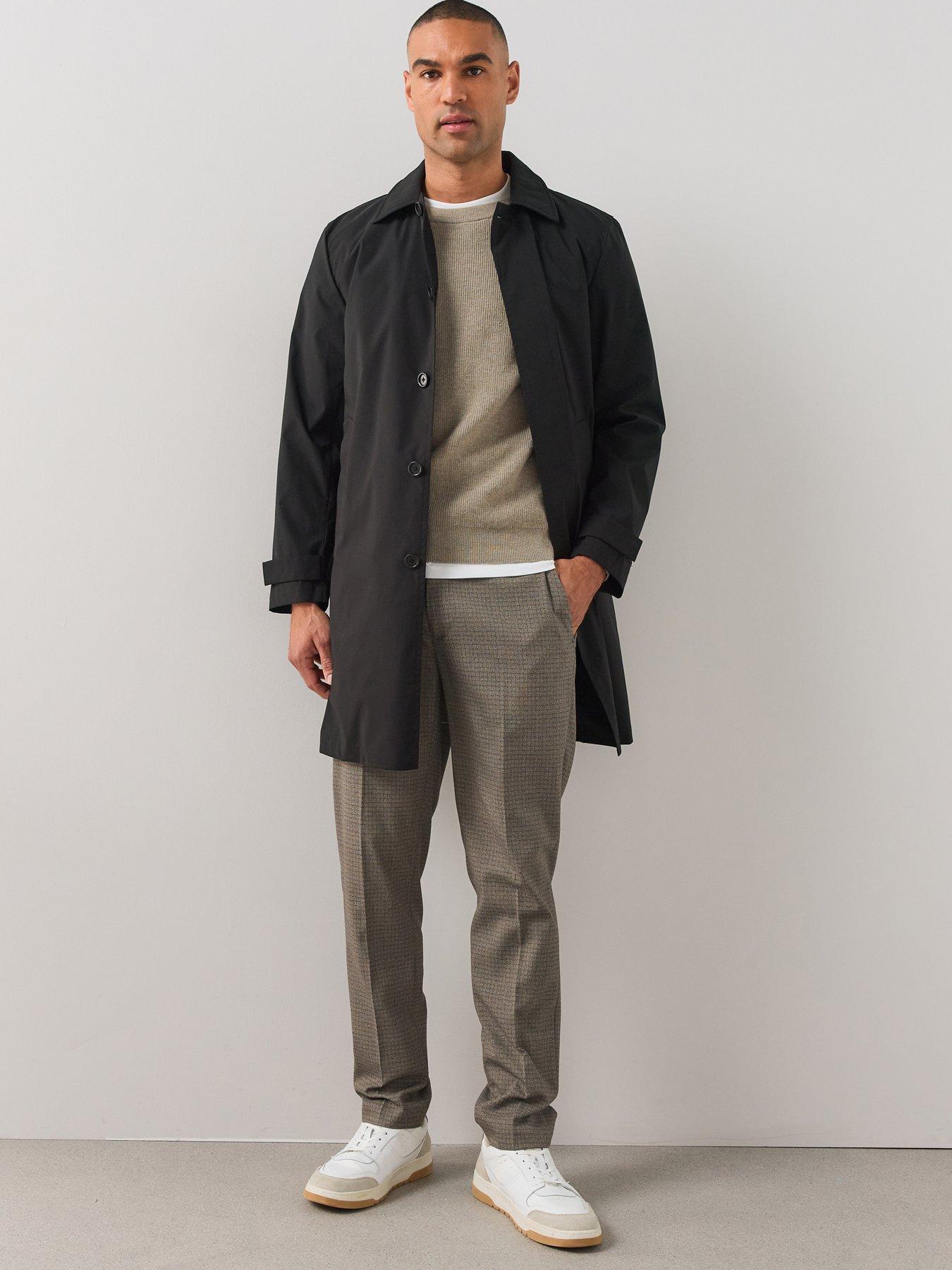 Image 1 of 7 of The Very Collection Padded Mac Jacket With Removeable Interlining - Black