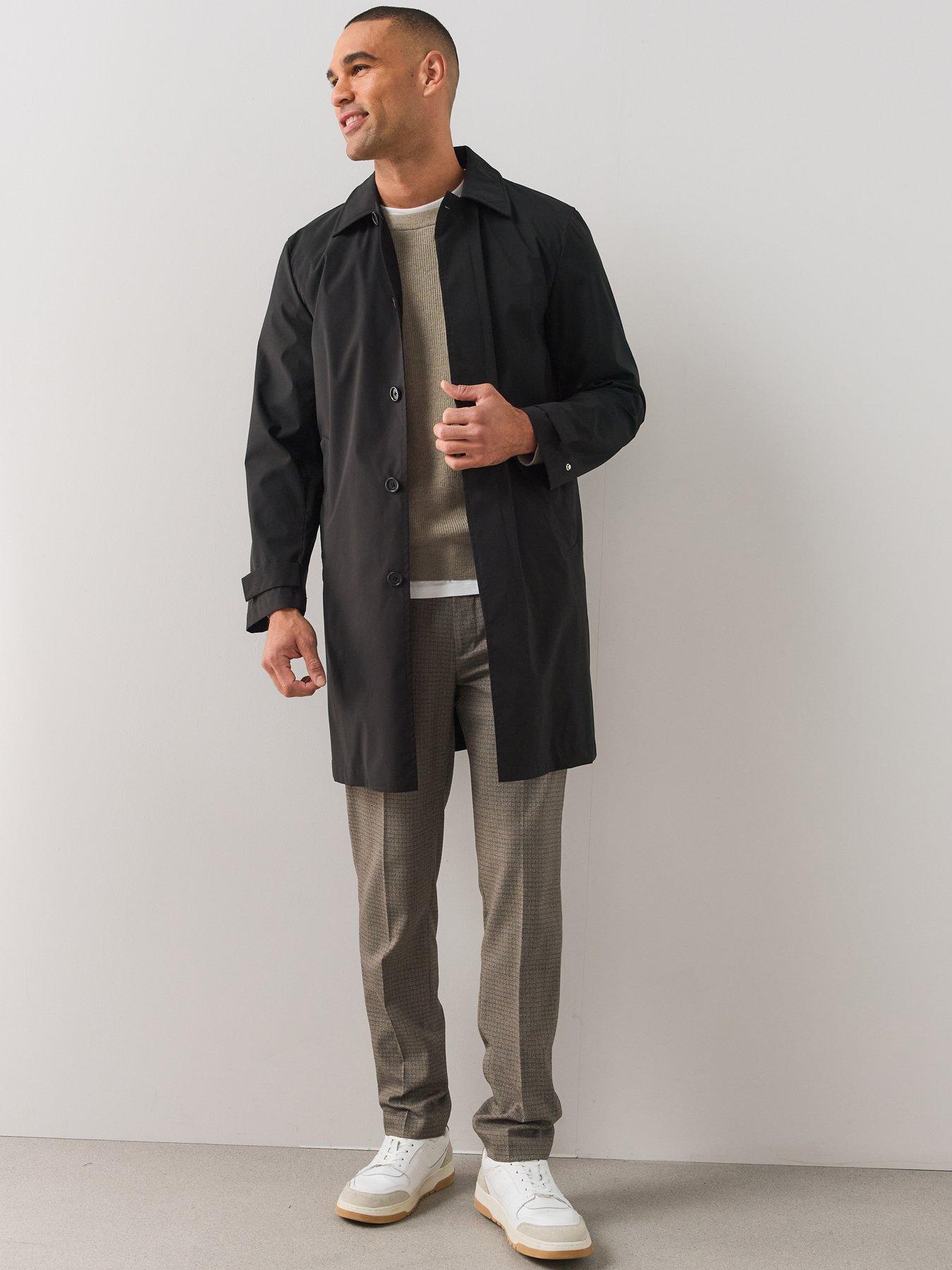 Image 3 of 7 of The Very Collection Padded Mac Jacket With Removeable Interlining - Black