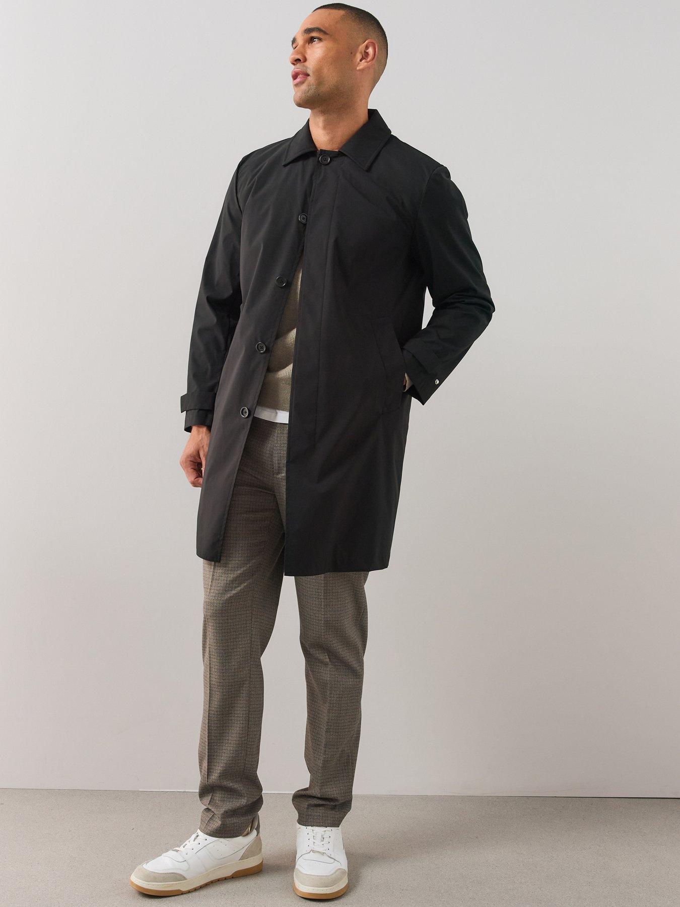 Image 6 of 7 of The Very Collection Padded Mac Jacket With Removeable Interlining - Black